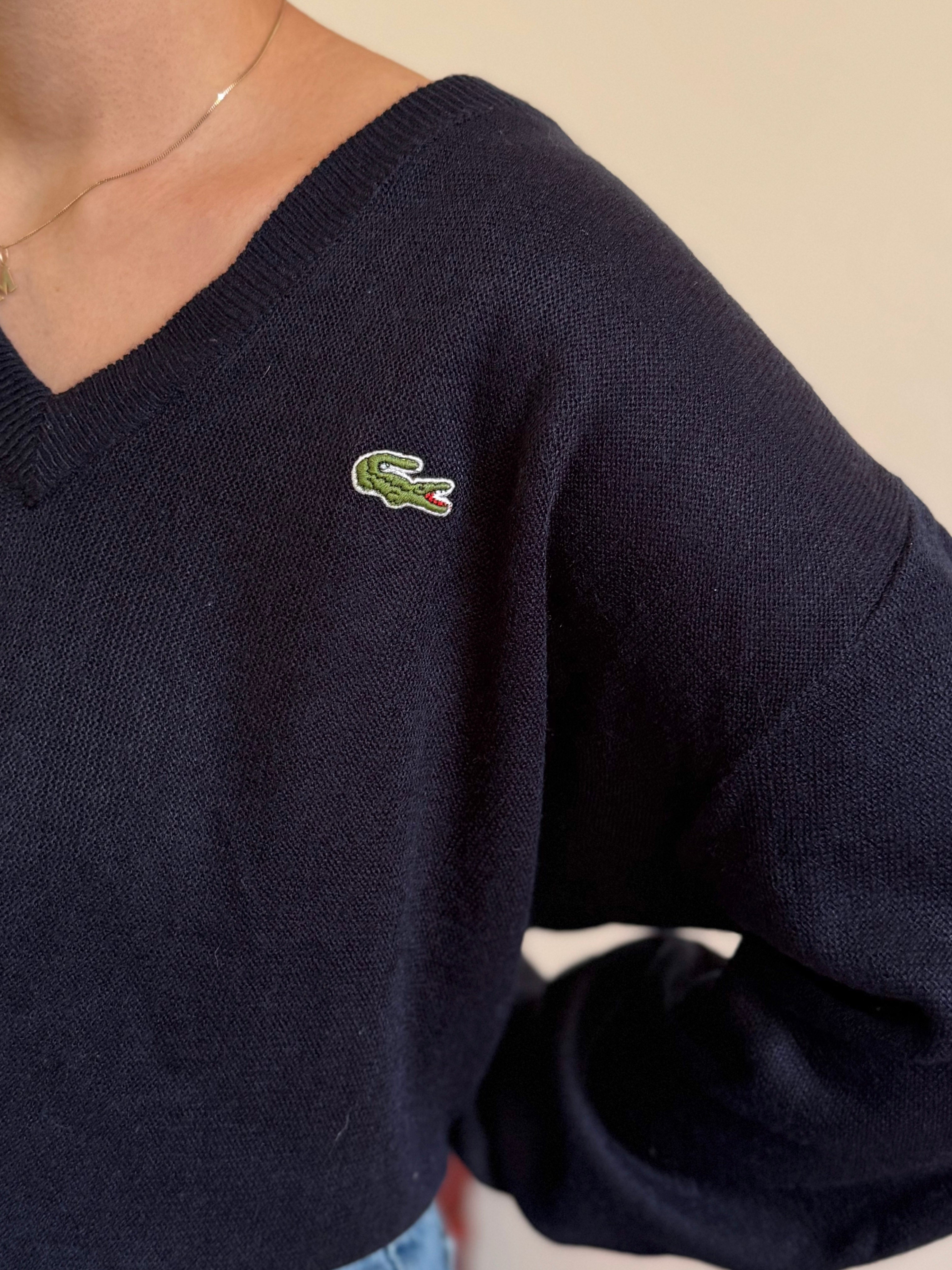 Lacoste V-Neck Knit Sweater 100% Acrylic