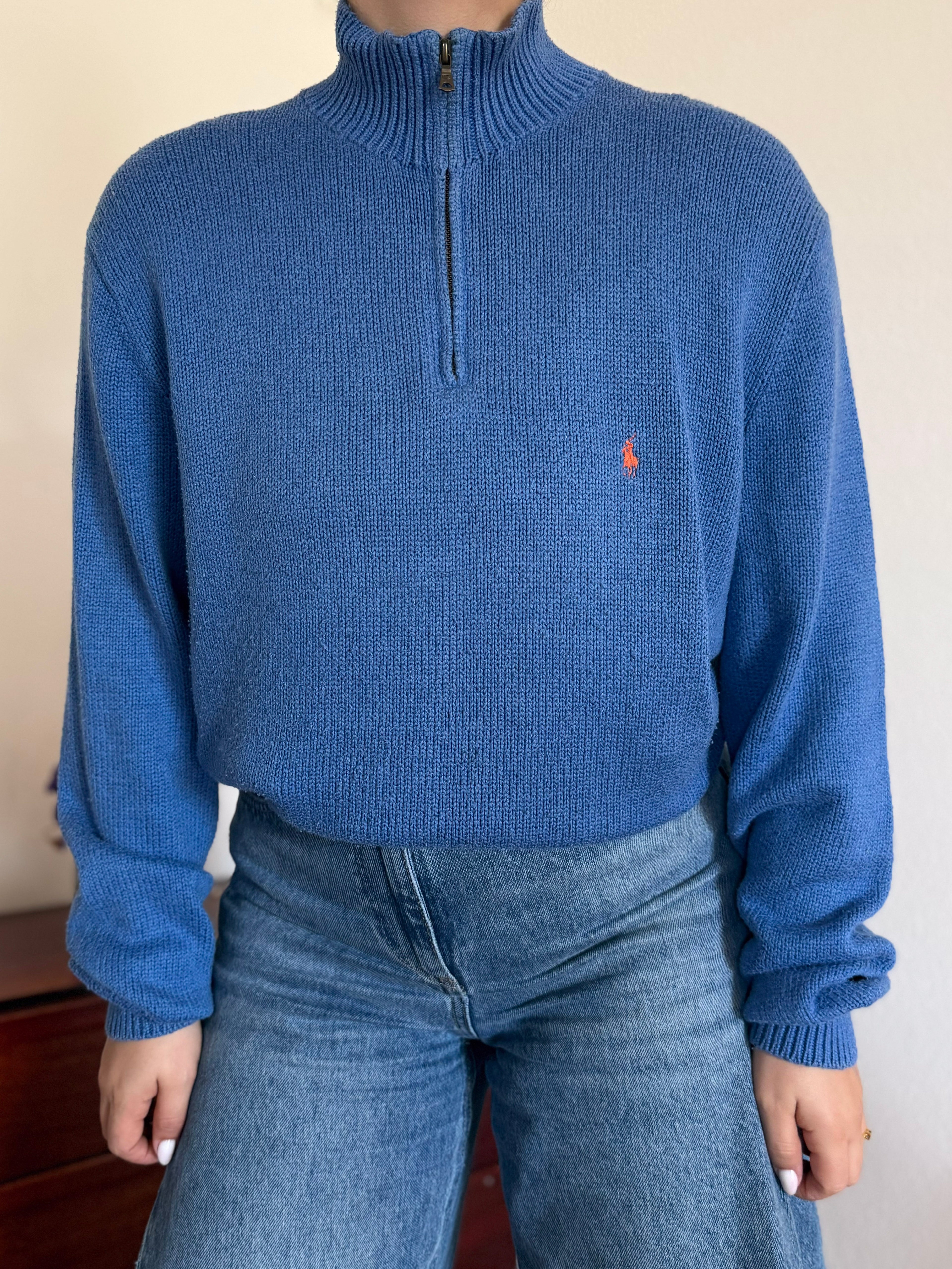Polo Ralph Lauren 1/4 Zip Neck Sweater 100% Cotton