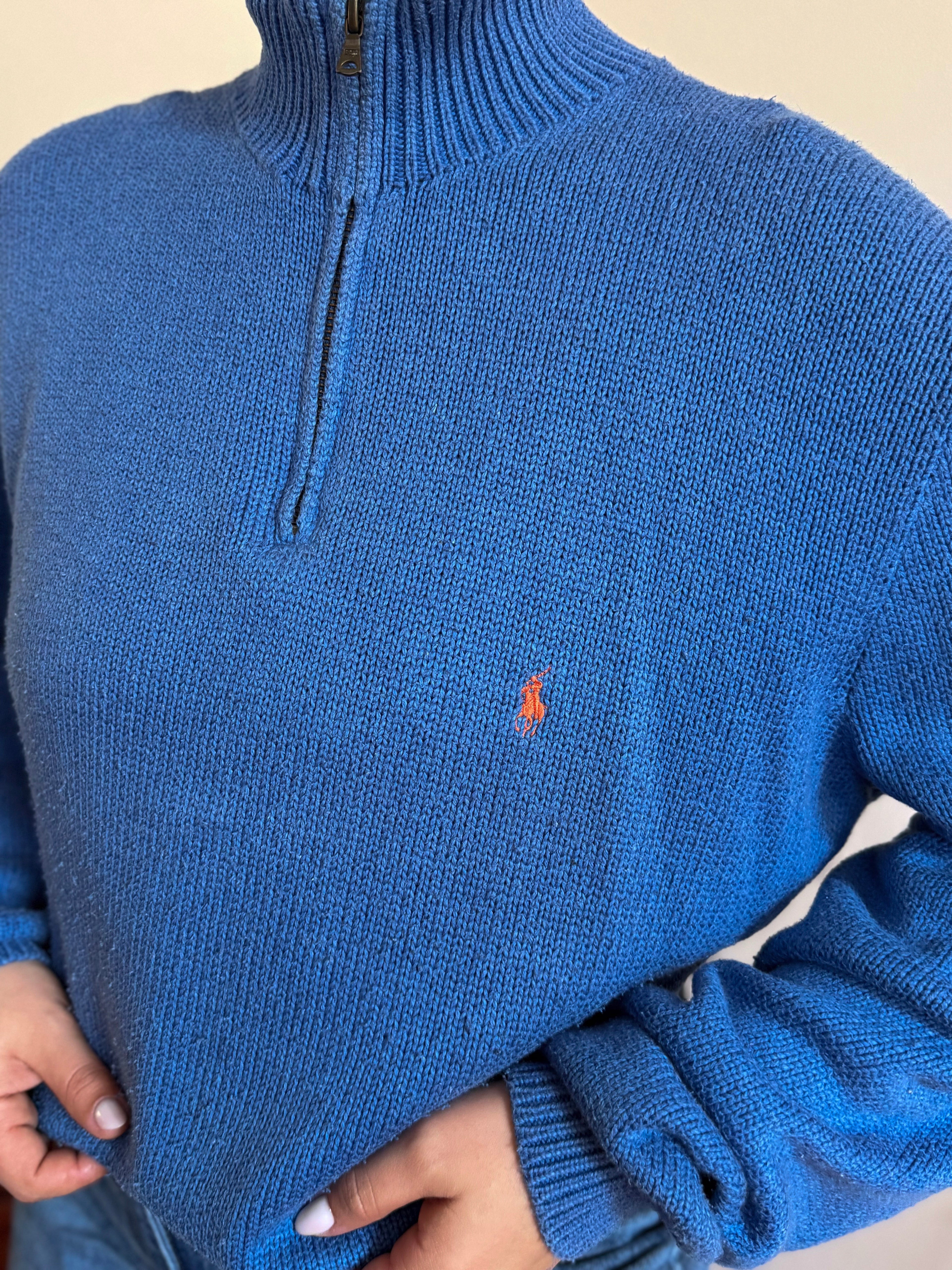 Polo Ralph Lauren 1/4 Zip Neck Sweater 100% Cotton