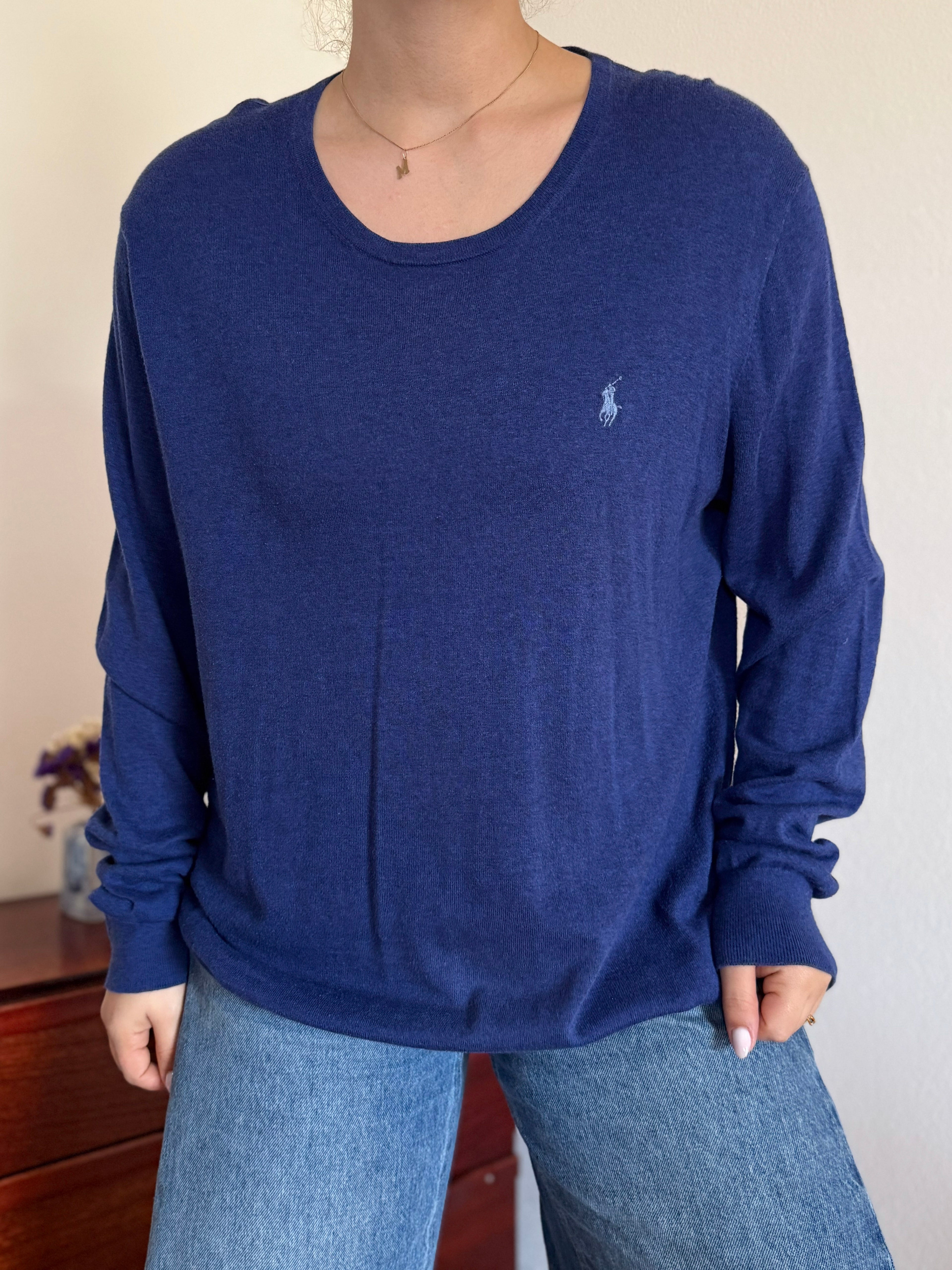 Polo Ralph Lauren Round Neck Sweater 85% Cotton 15% Cashmere