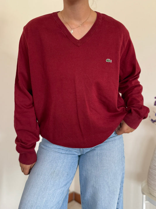Lacoste V-Neck Sweater 100% Algodão
