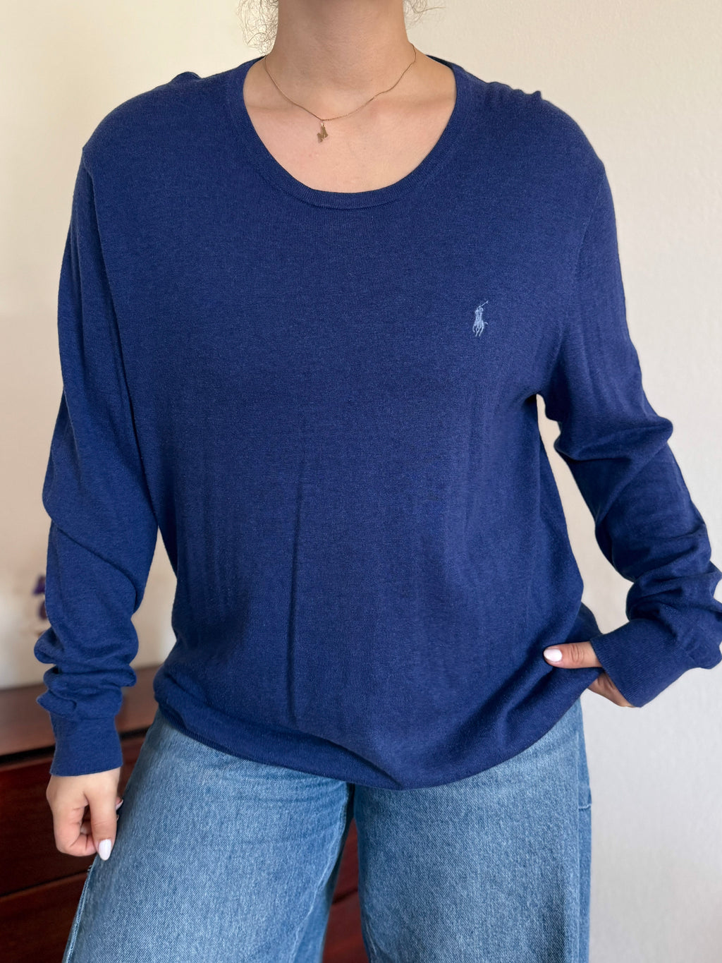 Polo Ralph Lauren Round Neck Sweater 85% Cotton 15% Cashmere