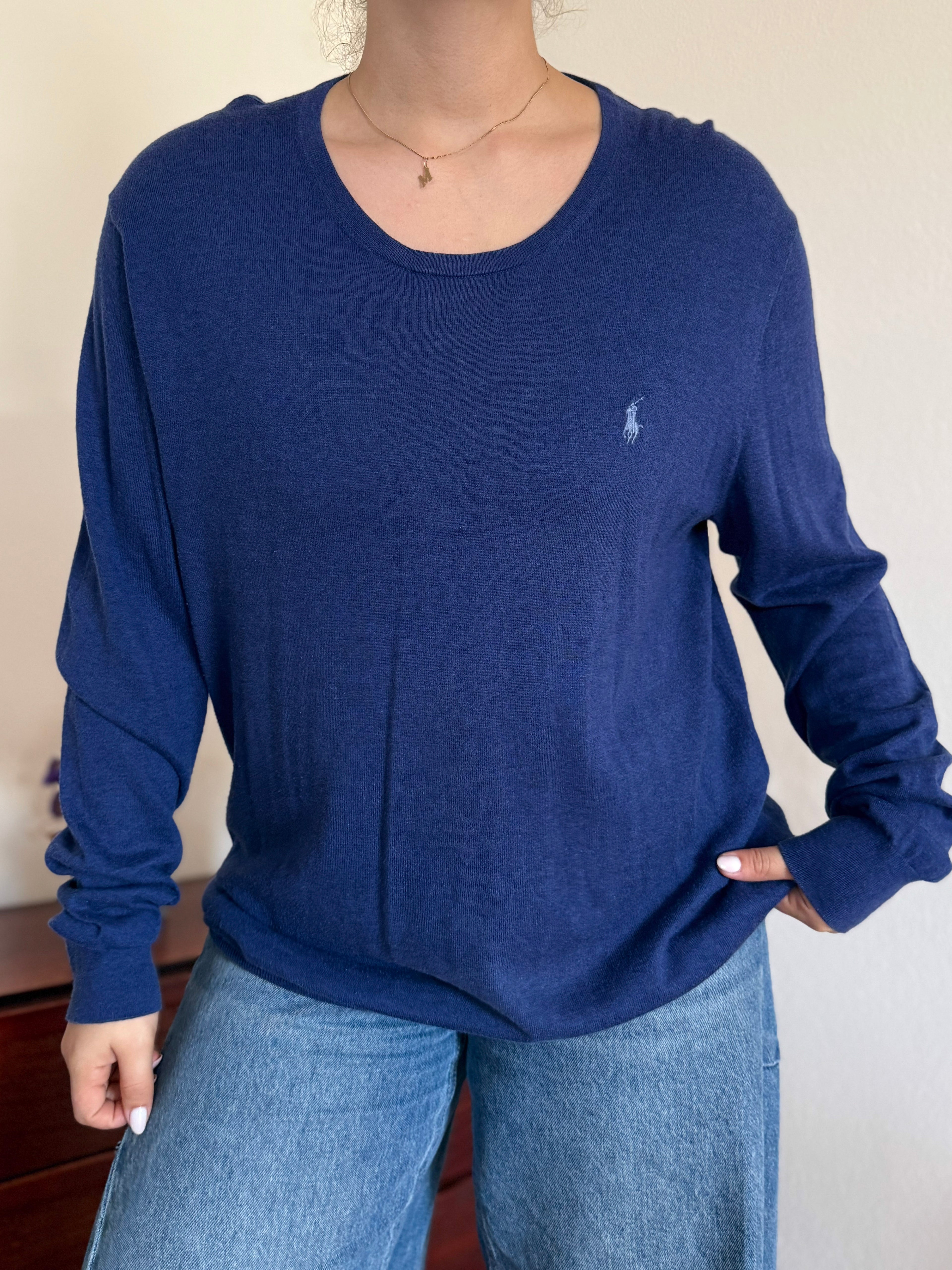 Polo Ralph Lauren Round Neck Sweater 85% Cotton 15% Cashmere