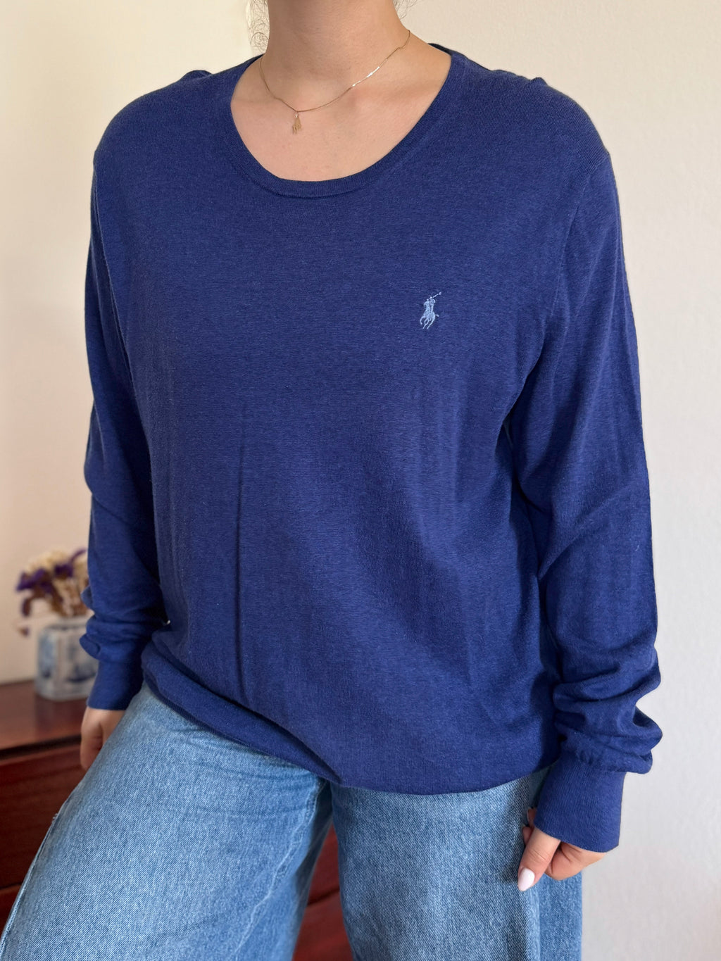 Polo Ralph Lauren Round Neck Sweater 85% Cotton 15% Cashmere