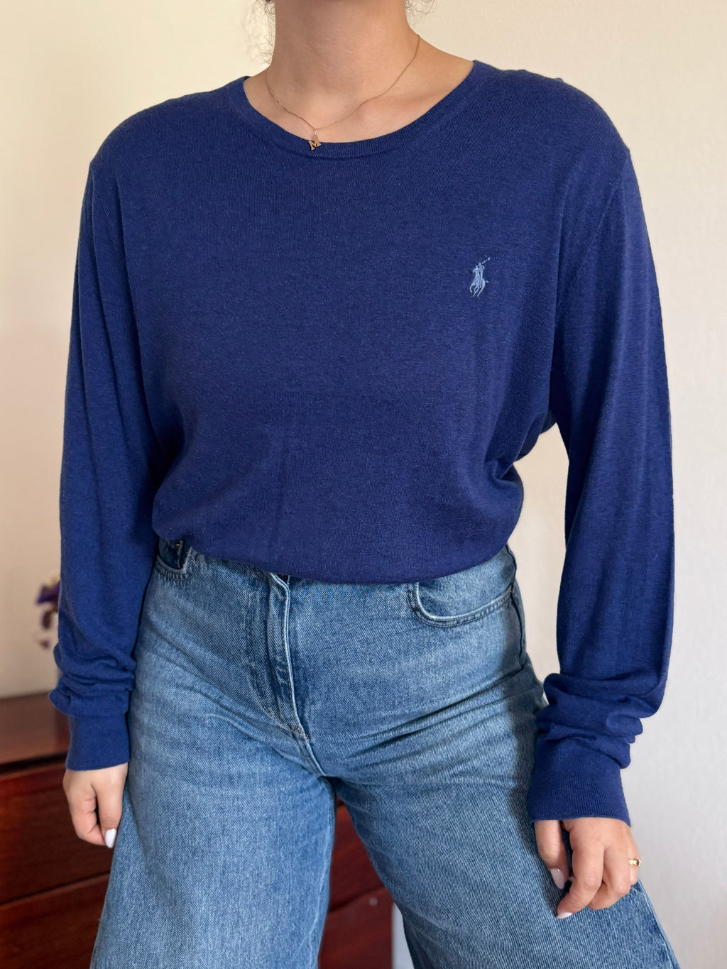 Polo Ralph Lauren Round Neck Sweater 85% Cotton 15% Cashmere