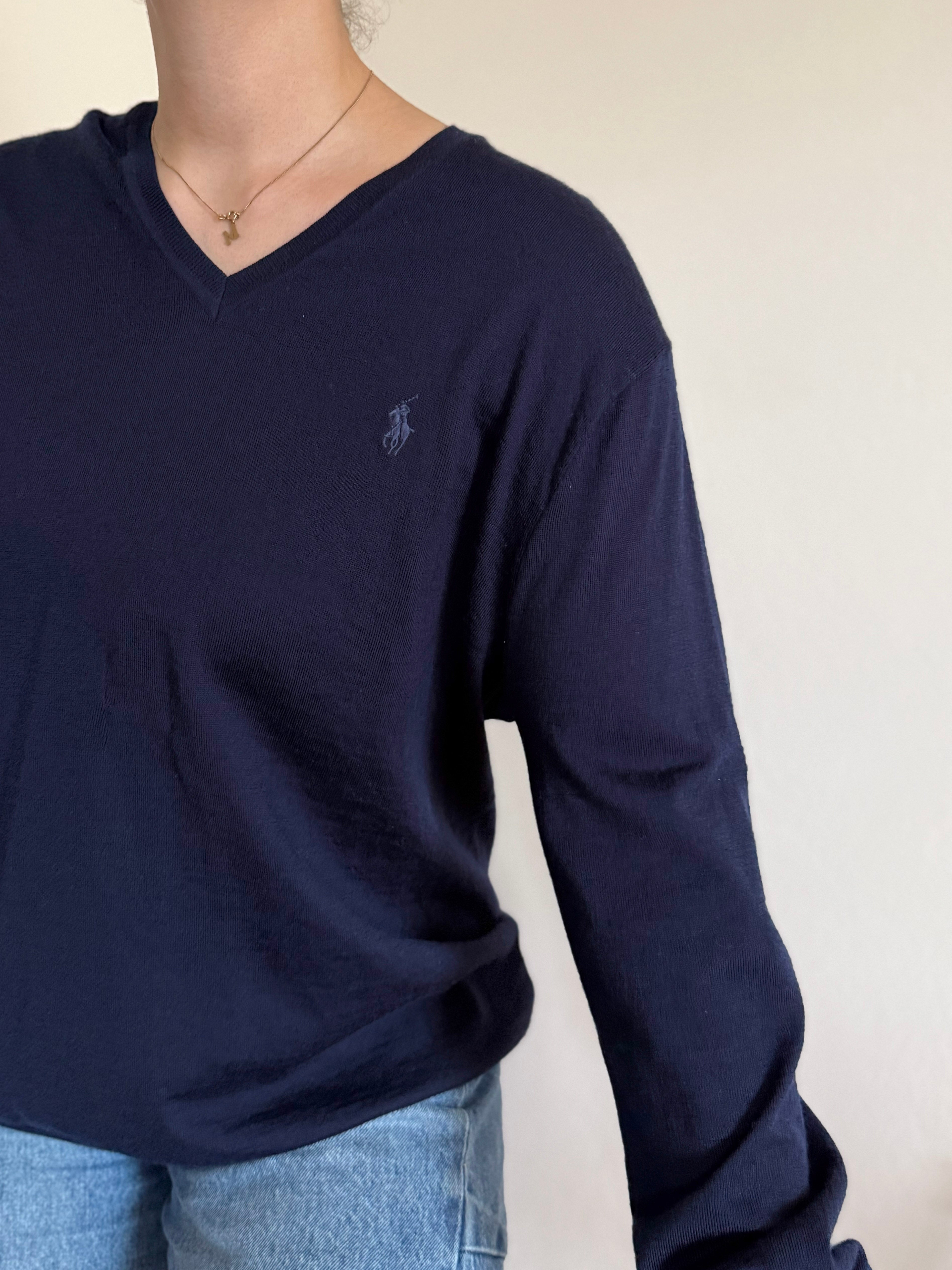 Polo Ralph Lauren V-Neck Sweater 100% Merino Wool