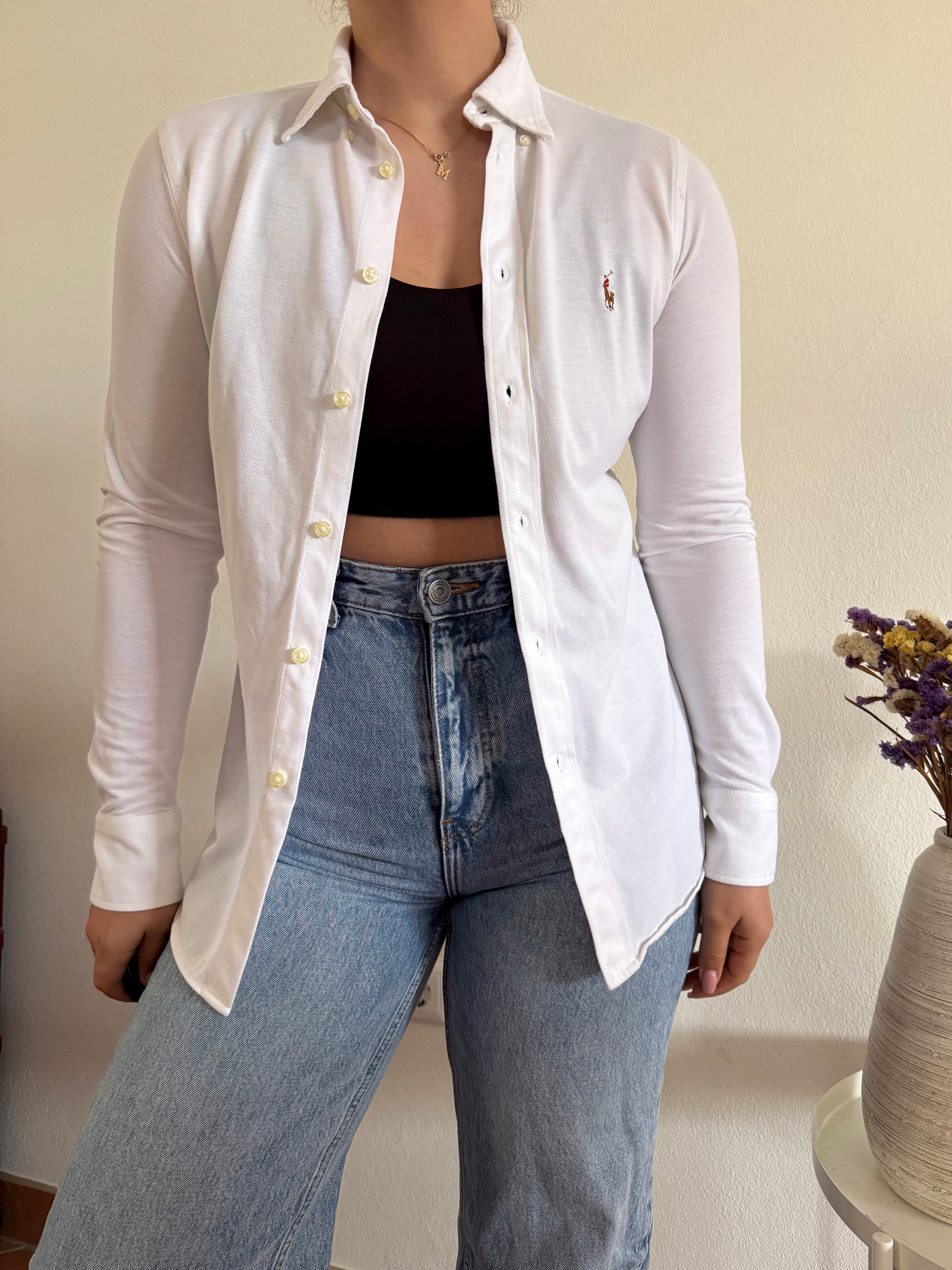 Ralph Lauren Shirt Plain White 100% Cotton