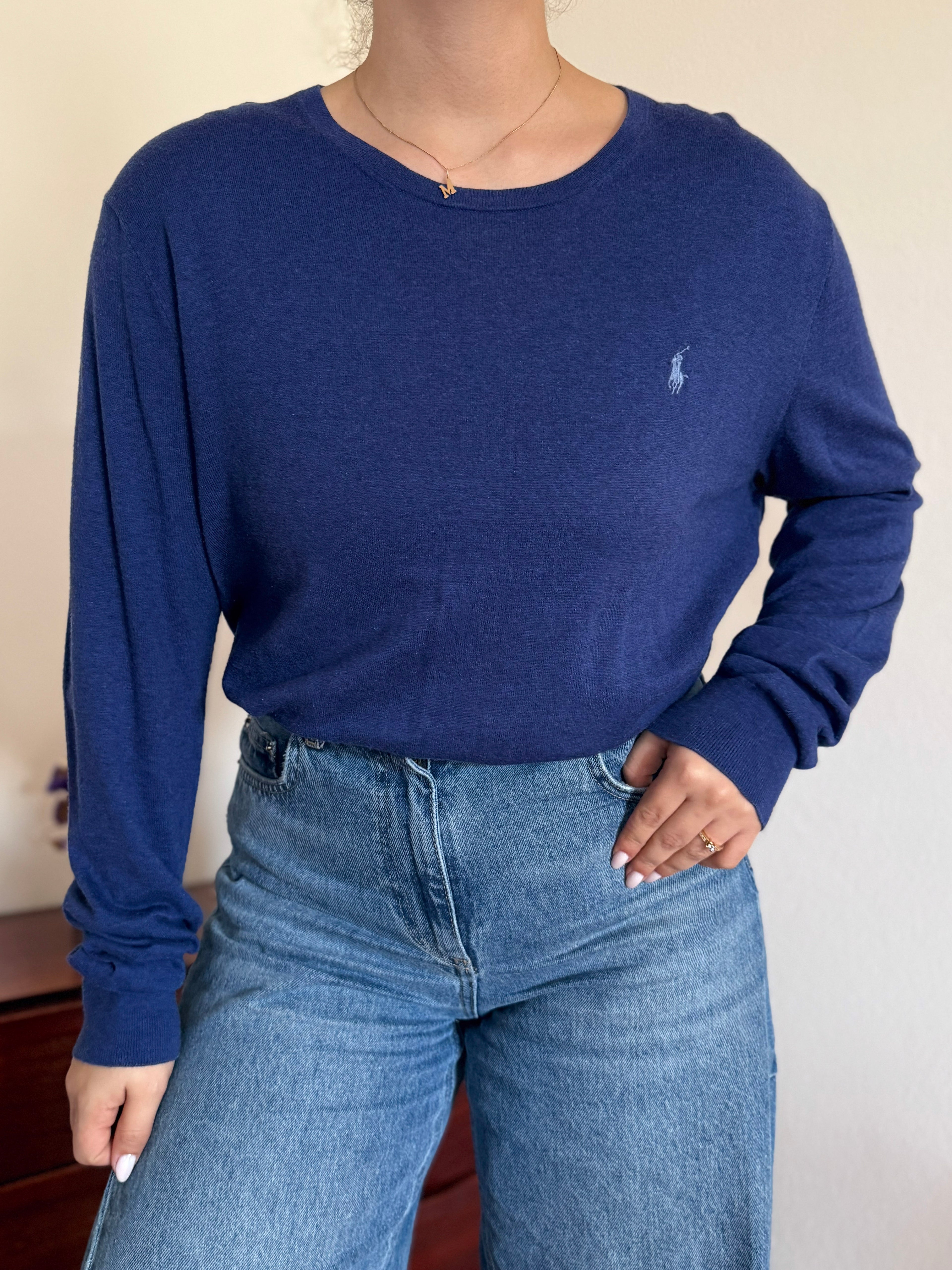 Polo Ralph Lauren Round Neck Sweater 85% Cotton 15% Cashmere