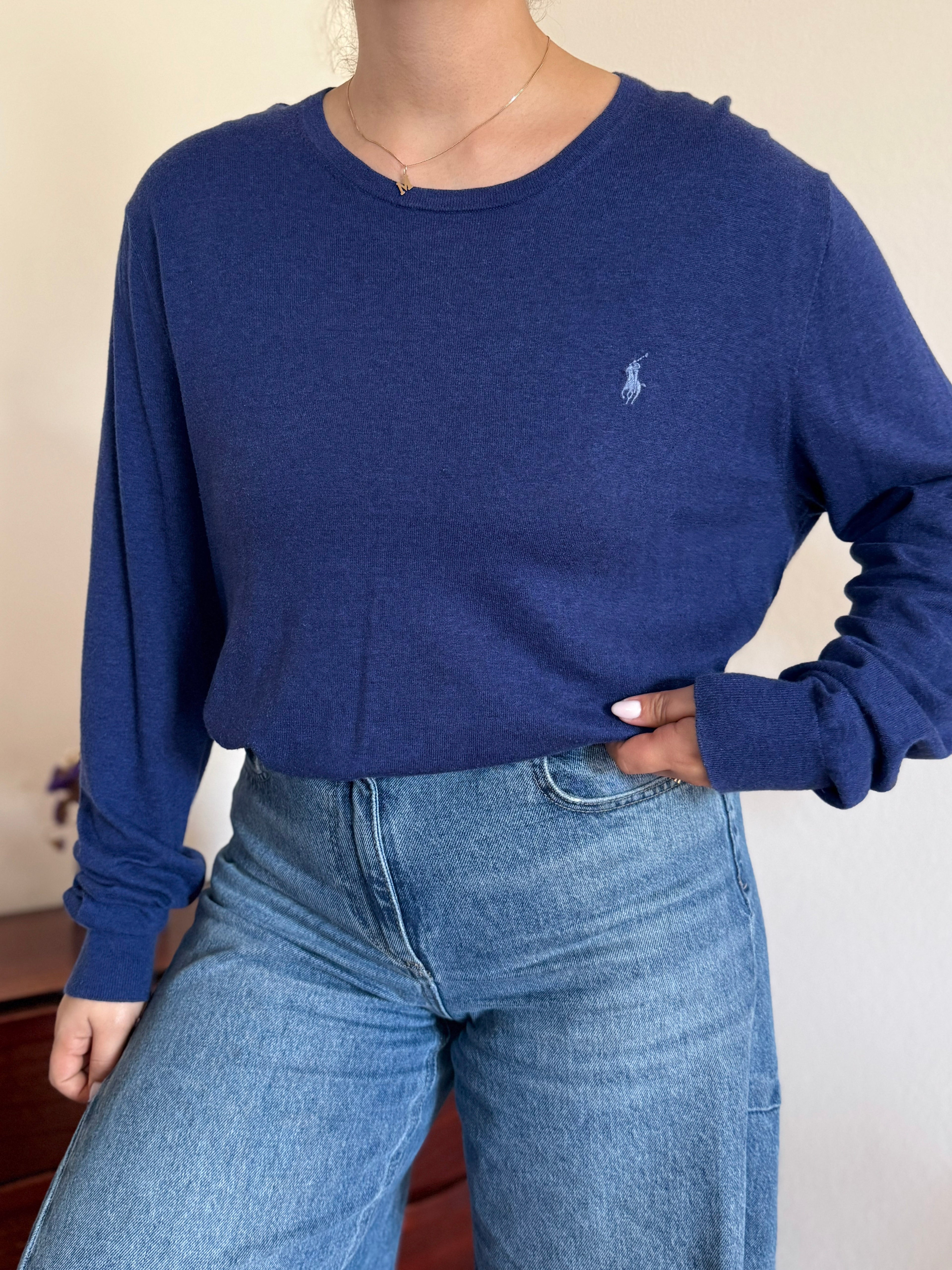 Polo Ralph Lauren Round Neck Sweater 85% Cotton 15% Cashmere