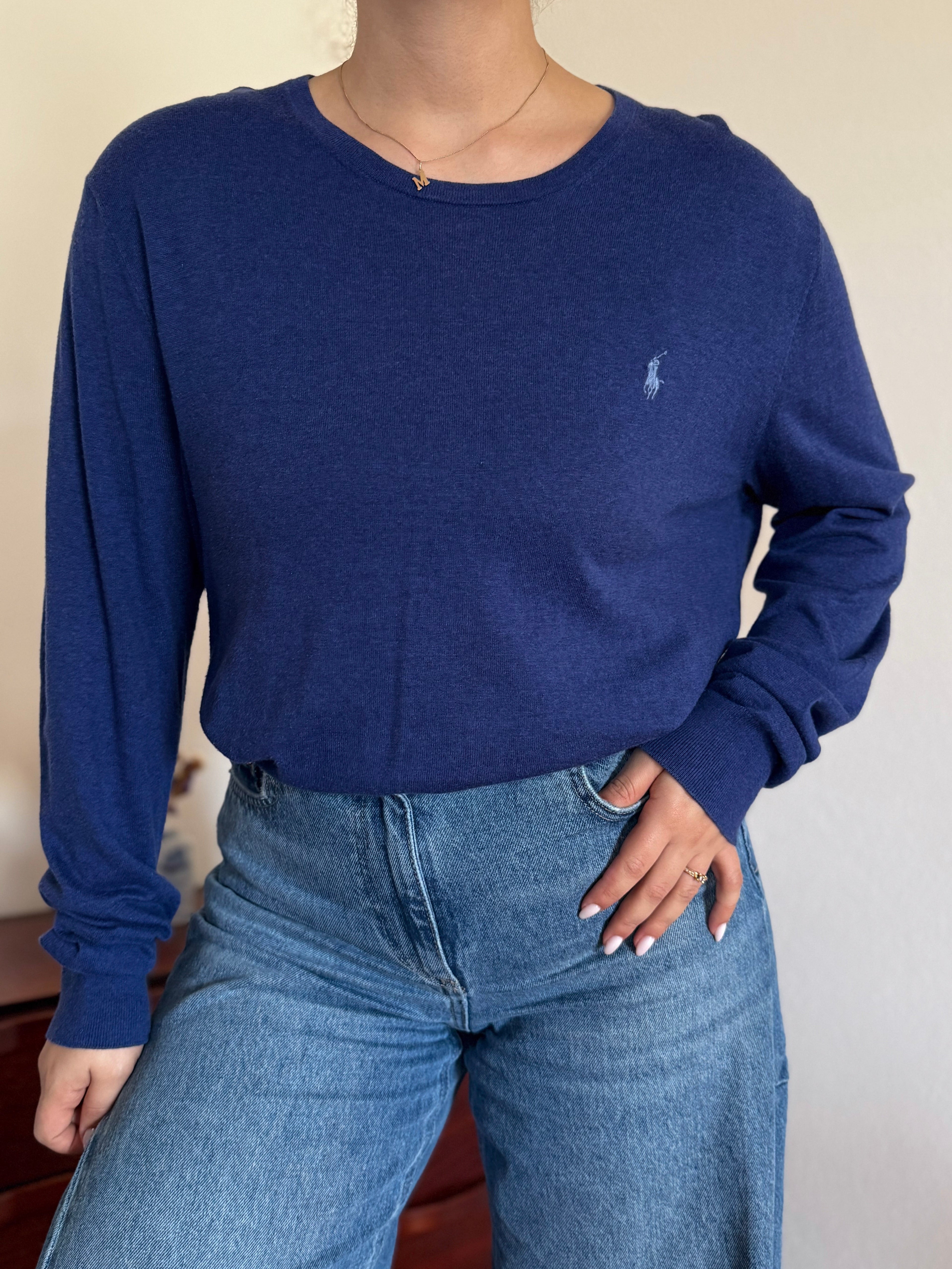 Polo Ralph Lauren Round Neck Sweater 85% Cotton 15% Cashmere