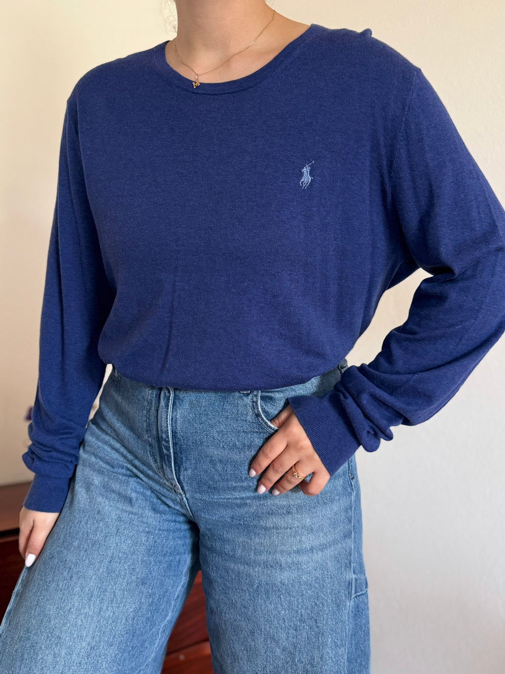 Polo Ralph Lauren Round Neck Sweater 85% Cotton 15% Cashmere