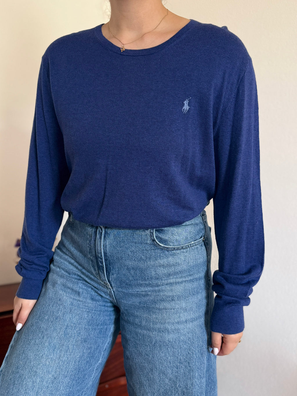 Polo Ralph Lauren Round Neck Sweater 85% Cotton 15% Cashmere