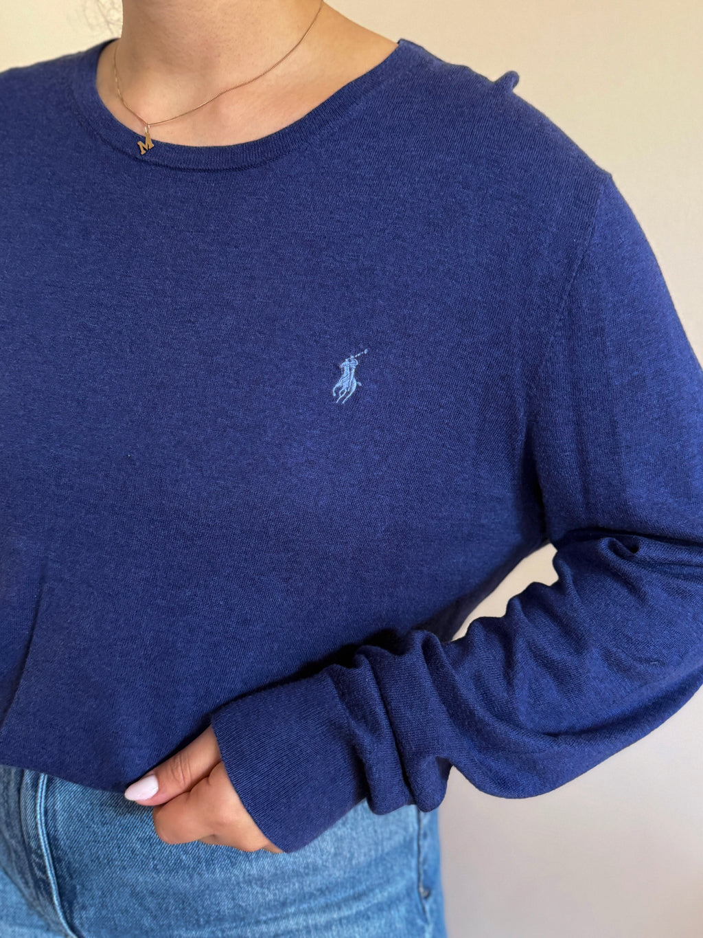 Polo Ralph Lauren Round Neck Sweater 85% Cotton 15% Cashmere