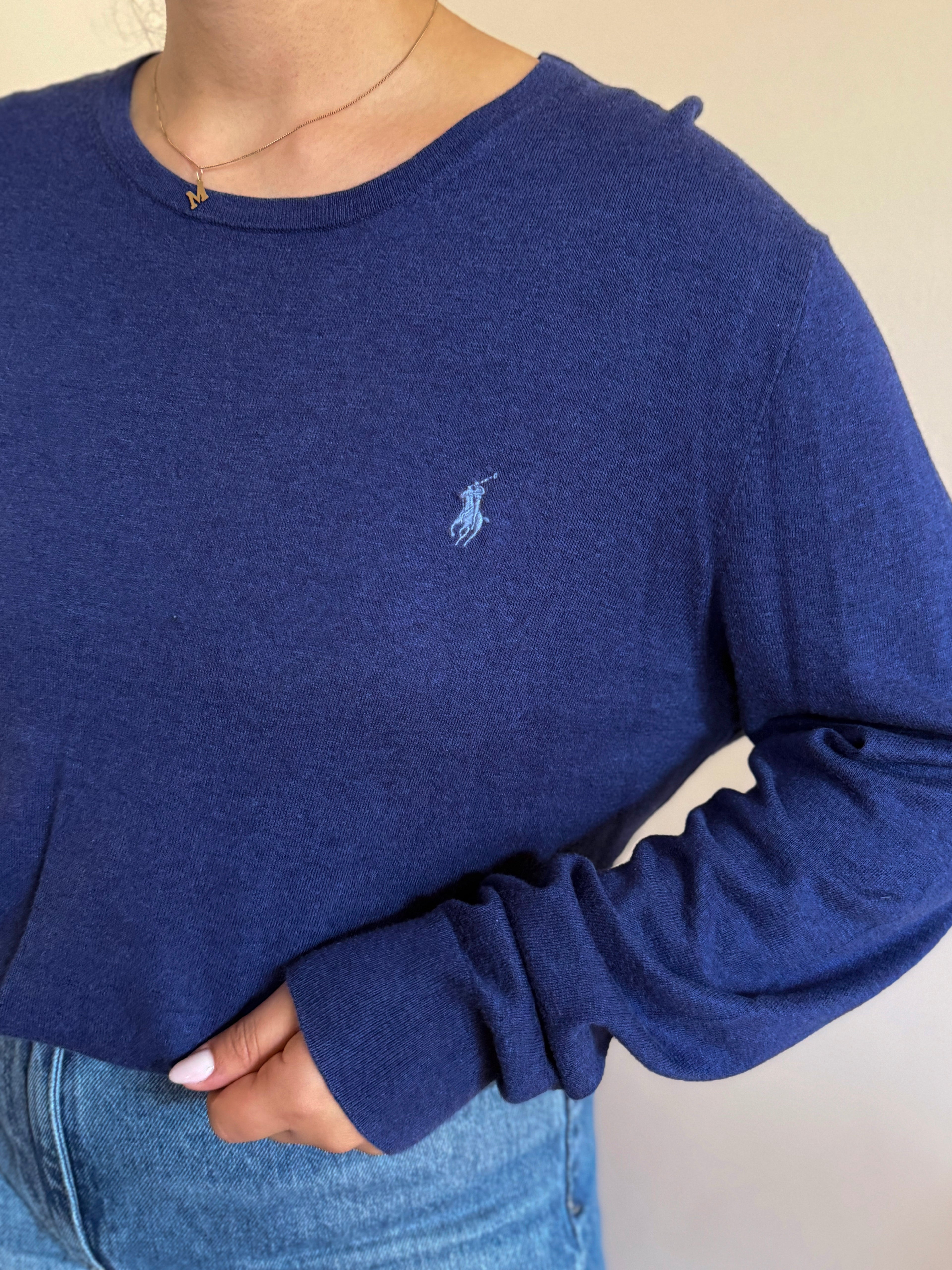 Polo Ralph Lauren Round Neck Sweater 85% Cotton 15% Cashmere