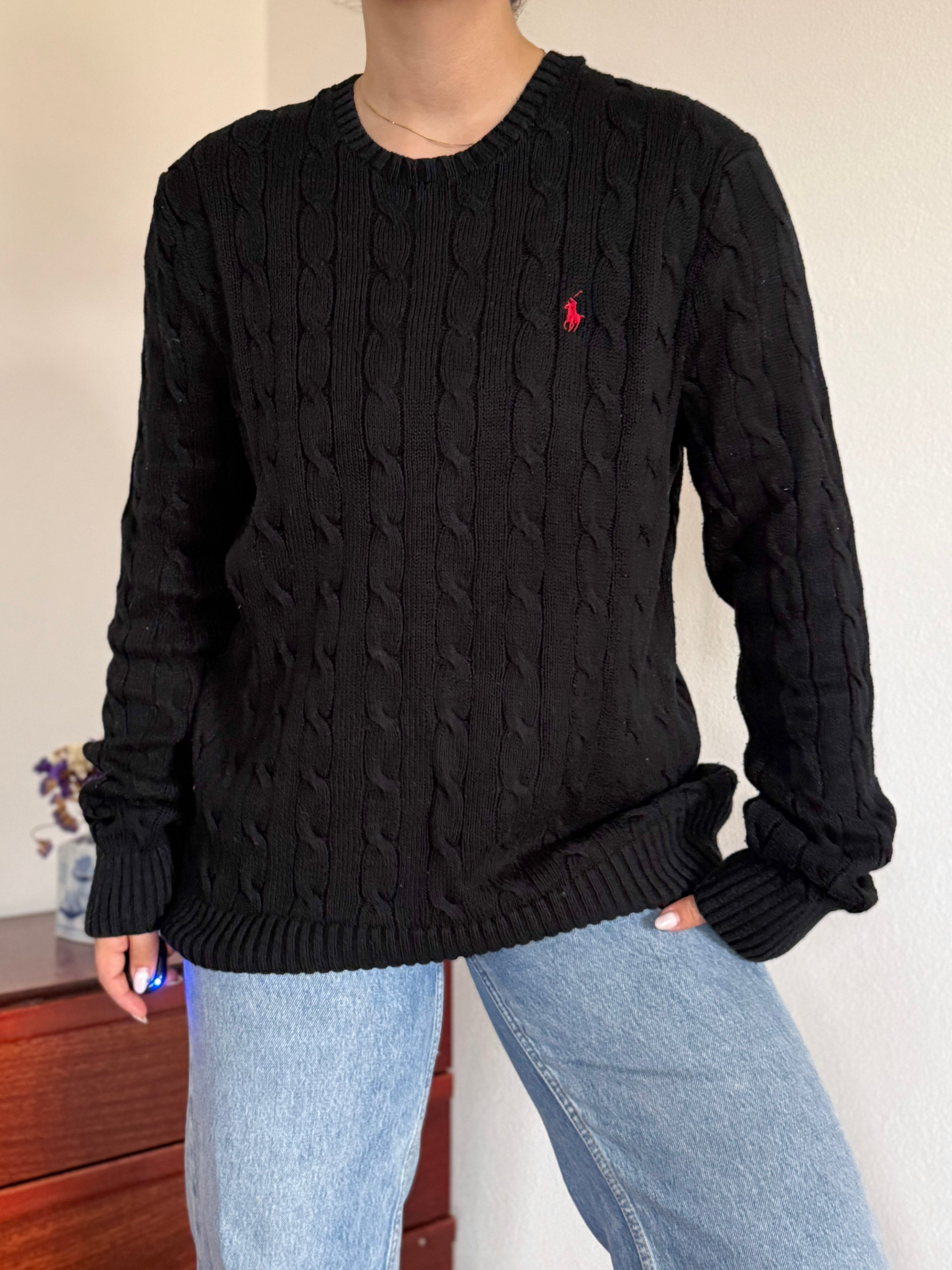 Ralph Lauren Round Neck Cable Knit Jumper 100% Cotton