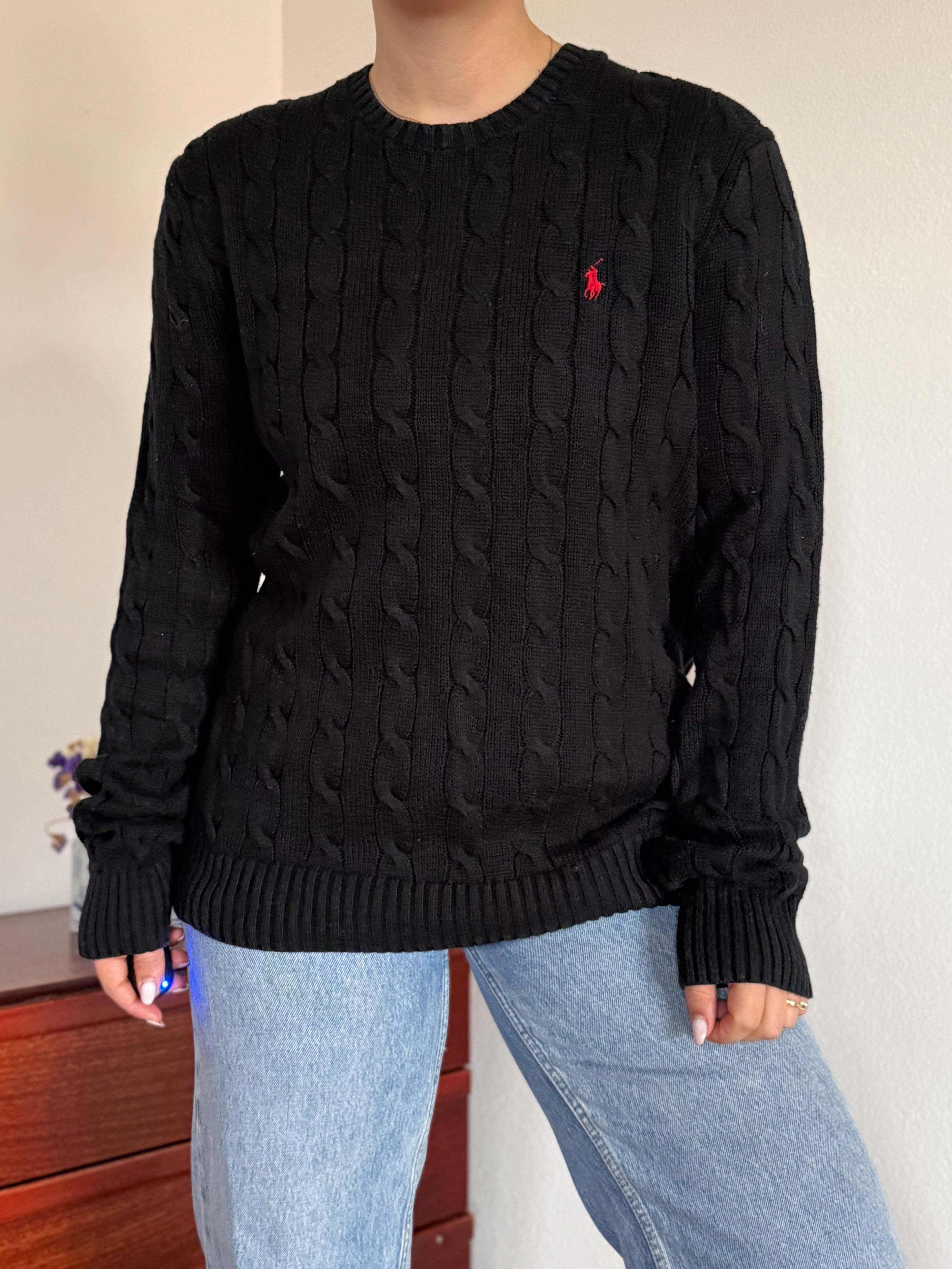 Ralph Lauren Round Neck Cable Knit Jumper 100% Cotton