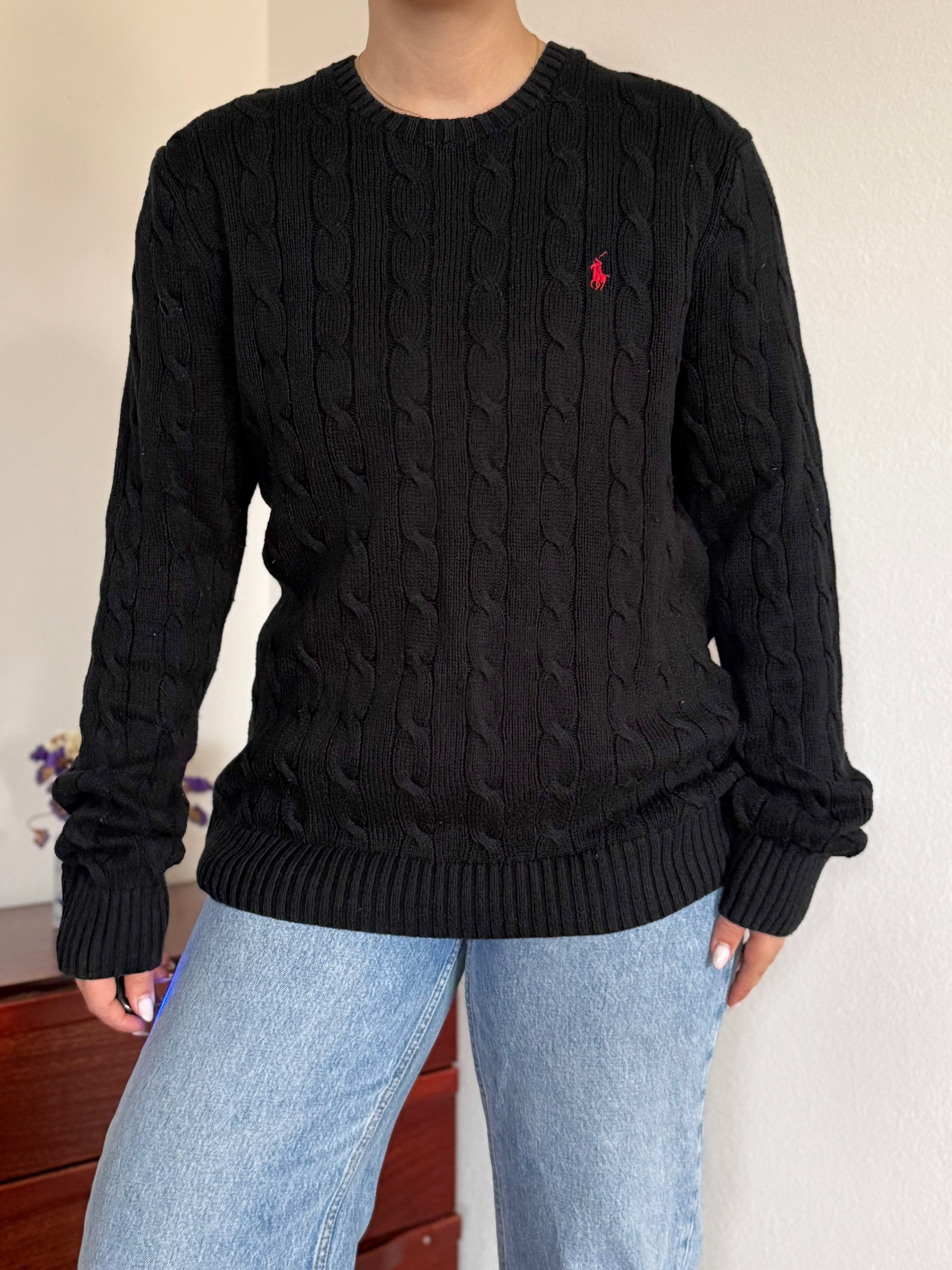 Ralph Lauren Round Neck Cable Knit Jumper 100% Cotton