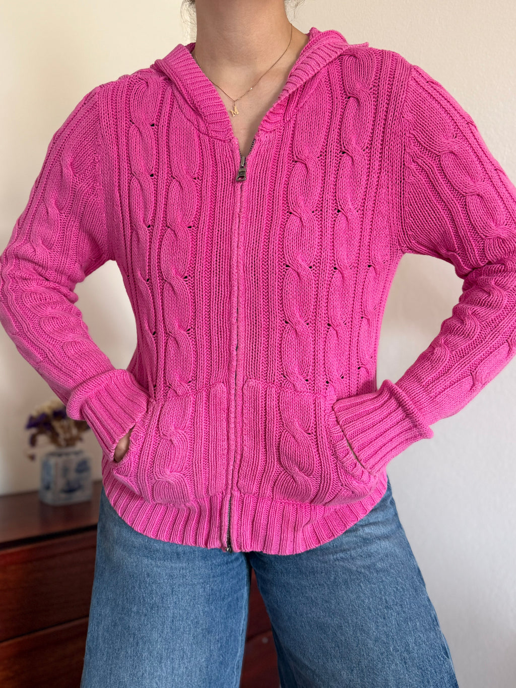 Ralph Lauren Cable Knit Cardigan 100% Cotton