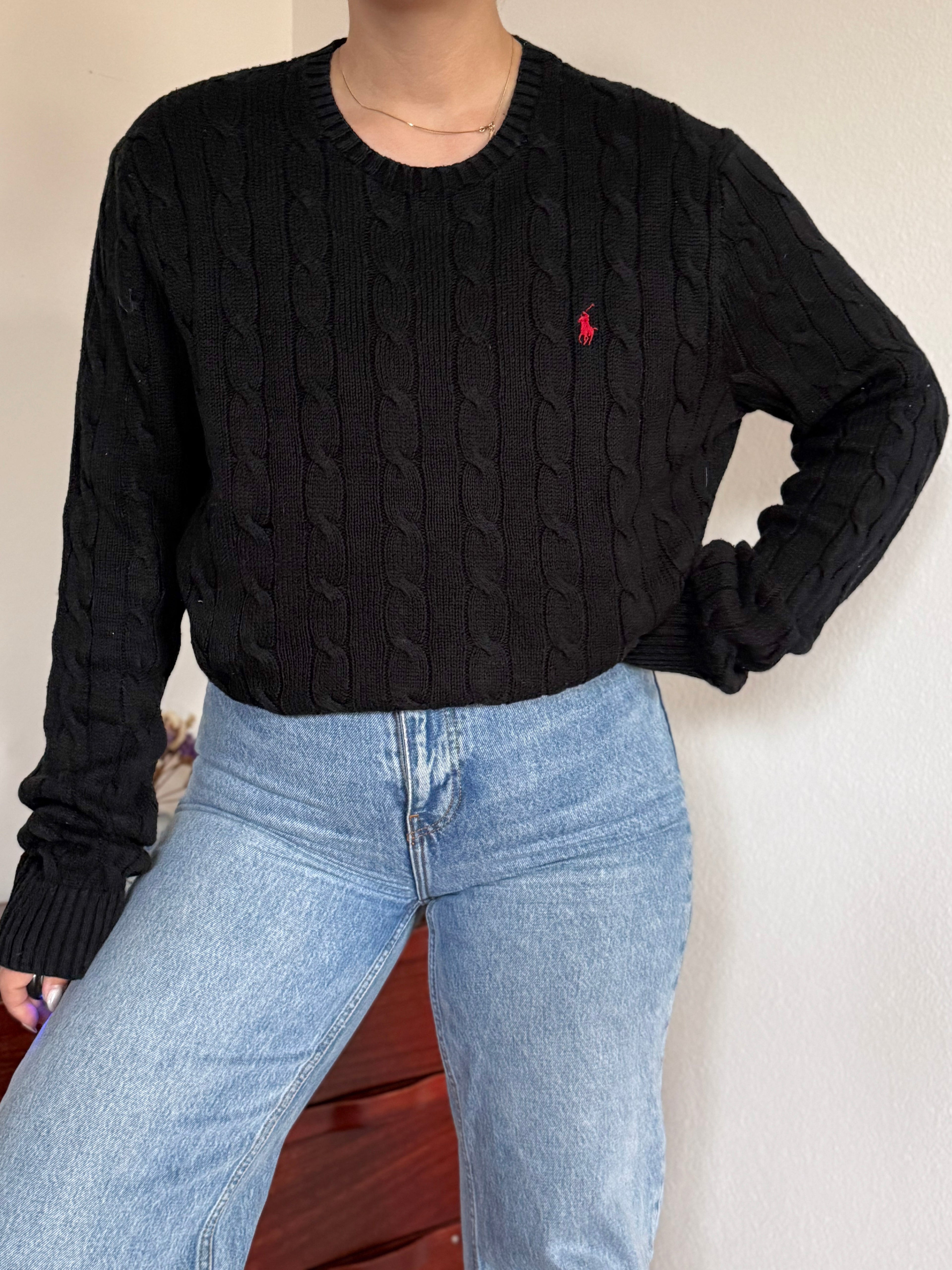 Ralph Lauren Round Neck Cable Knit Jumper 100% Cotton