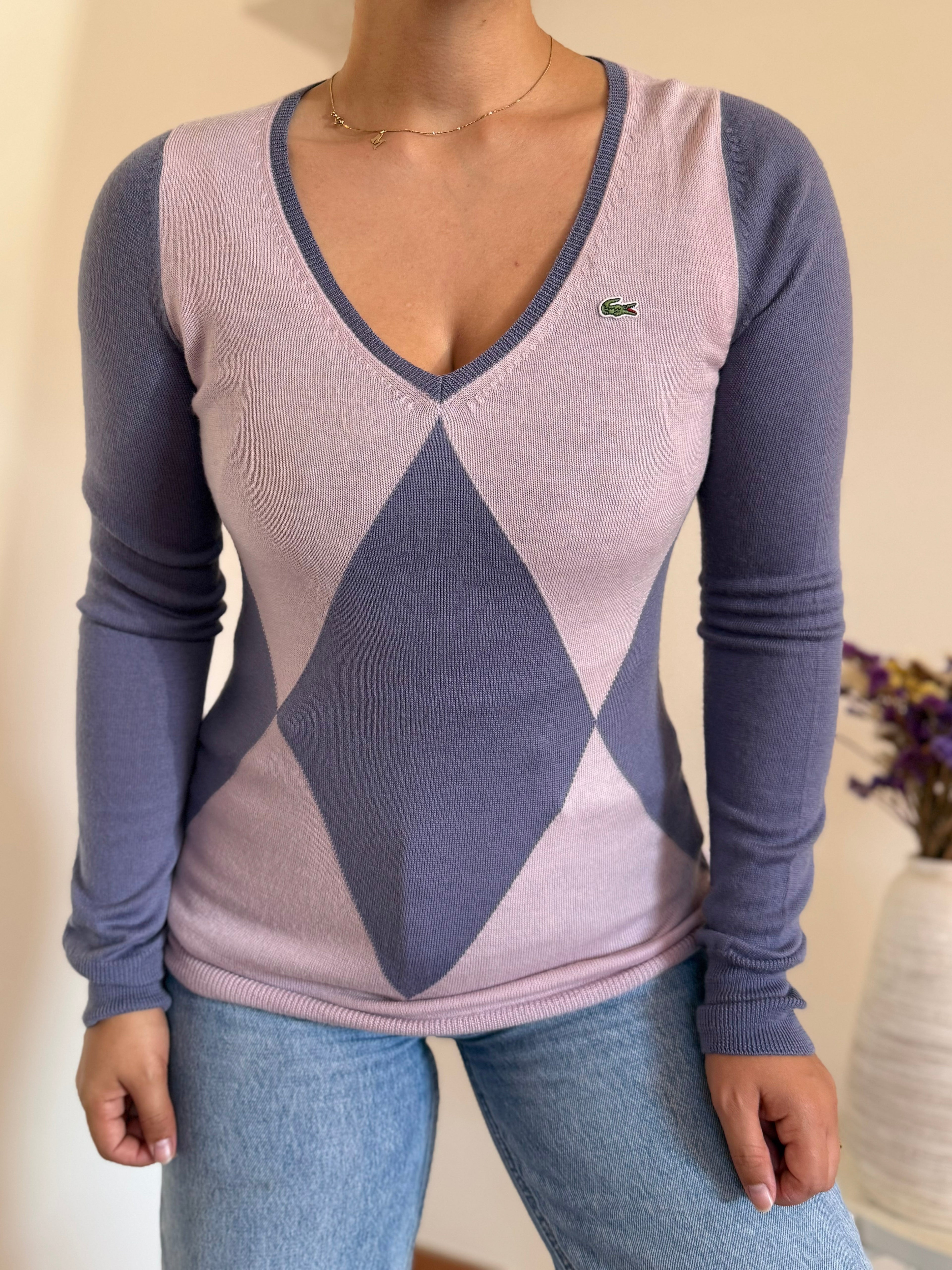 Lacoste V-Neck Sweater 100% Wool