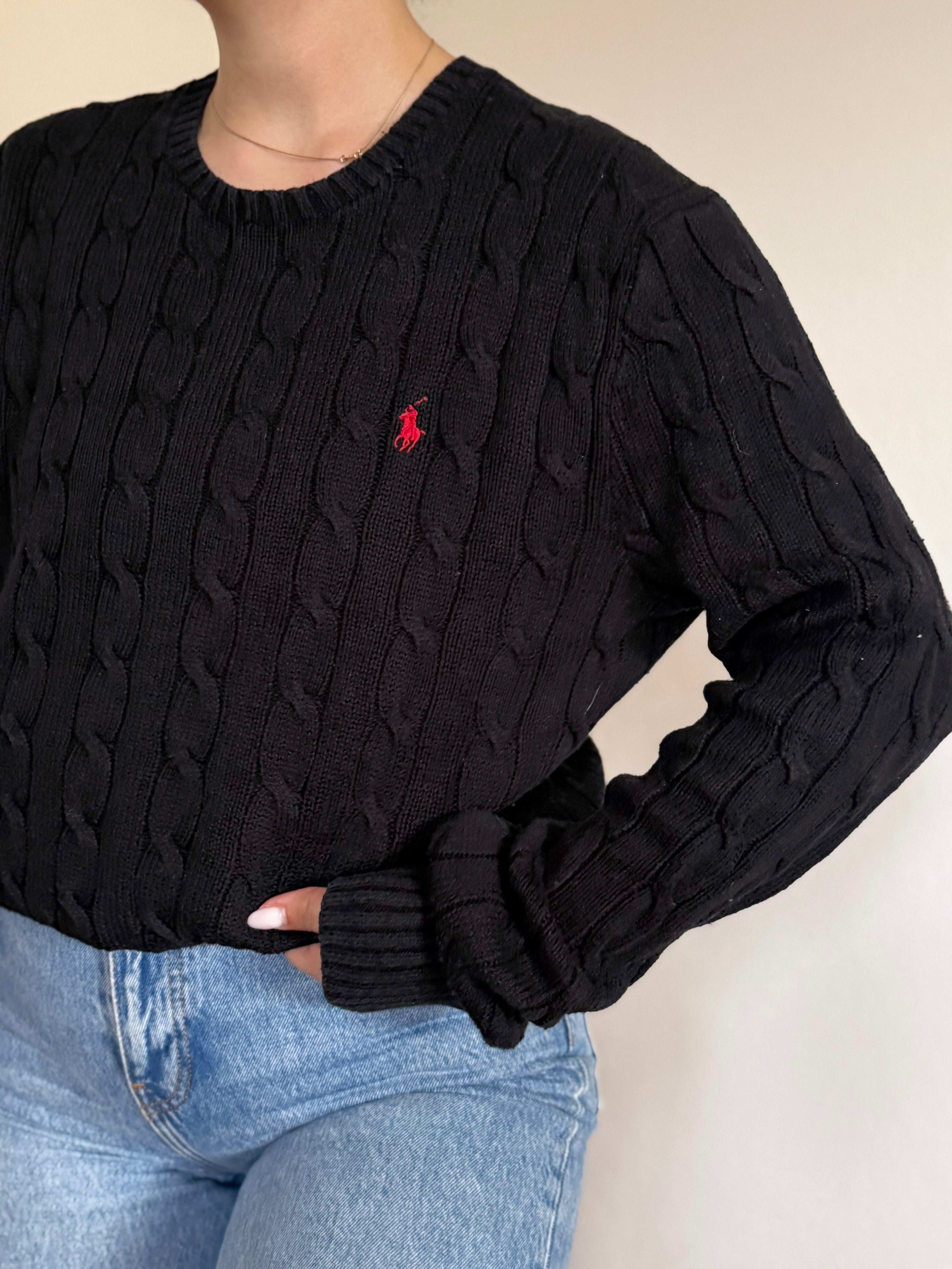 Ralph Lauren Round Neck Cable Knit Jumper 100% Cotton