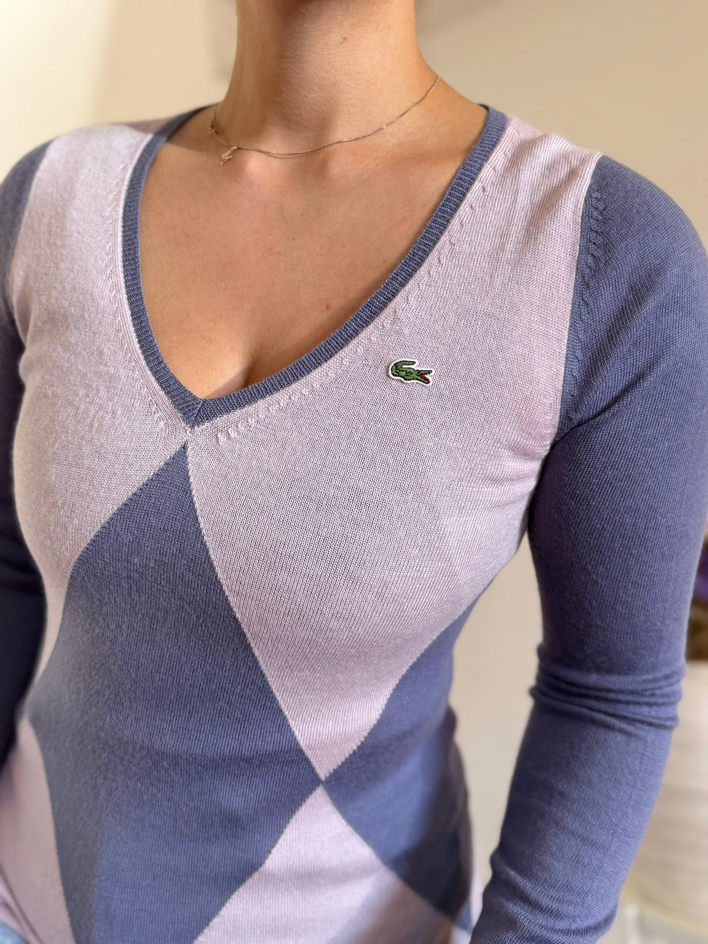 Lacoste V-Neck Sweater 100% Wool