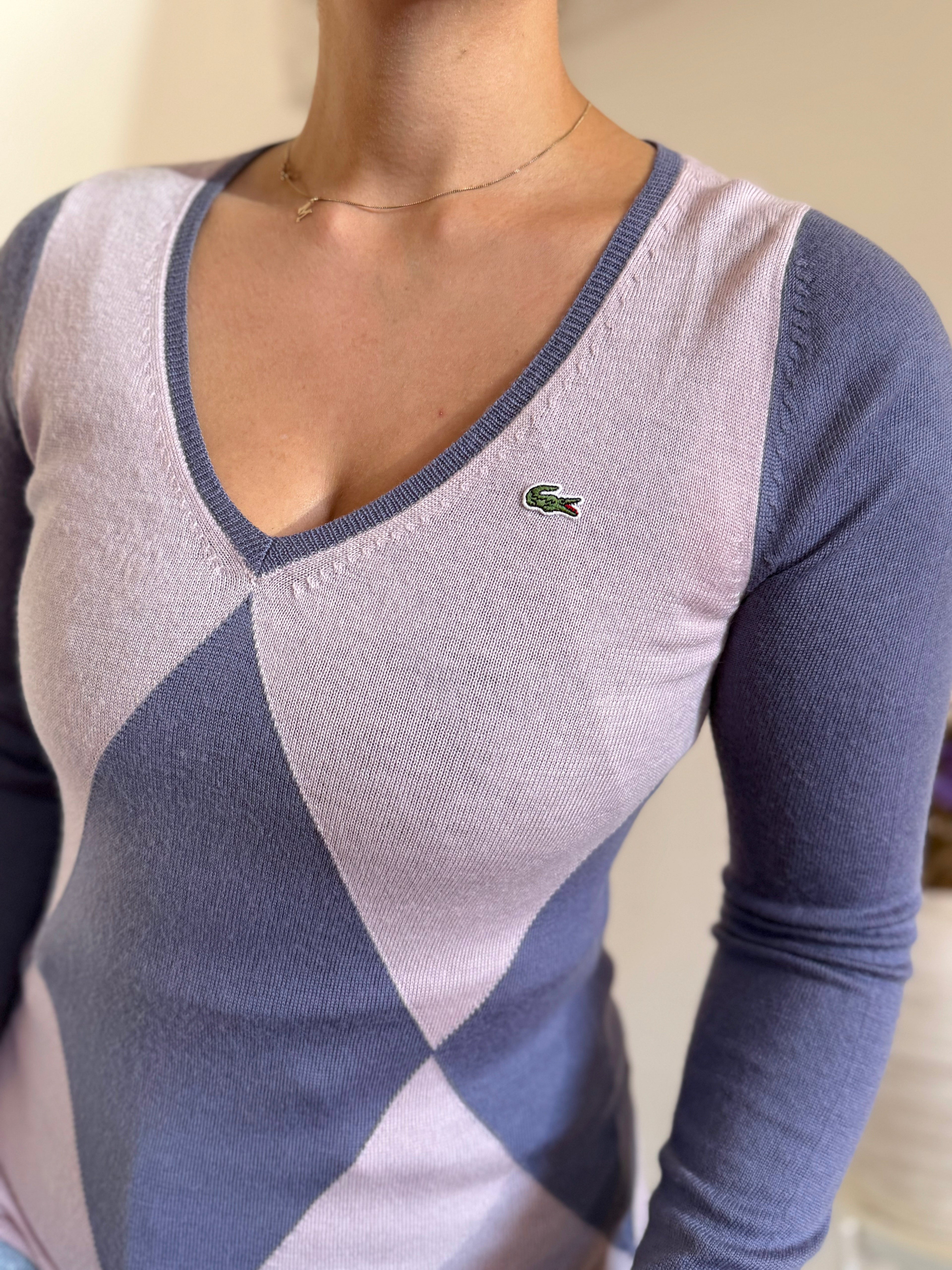 Lacoste V-Neck Sweater 100% Wool