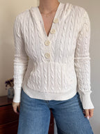Ralph Lauren White Cable Knit Sweater 100% Cotton