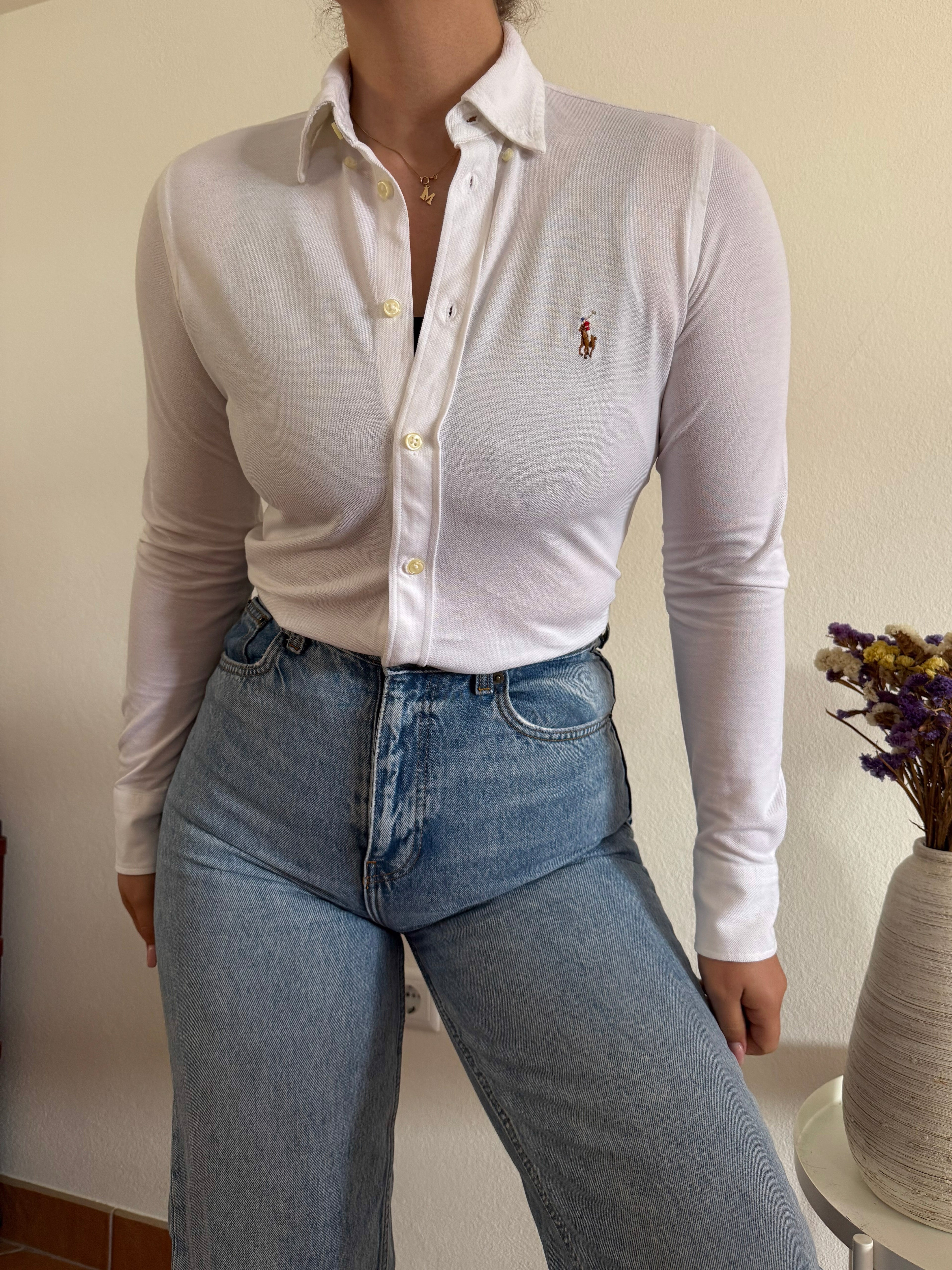 Ralph Lauren Shirt Plain White 100% Cotton