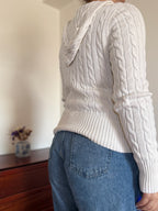 Ralph Lauren White Cable Knit Sweater 100% Cotton