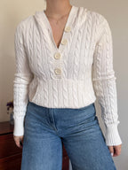 Ralph Lauren White Cable Knit Sweater 100% Cotton