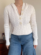 Ralph Lauren White Cable Knit Sweater 100% Cotton