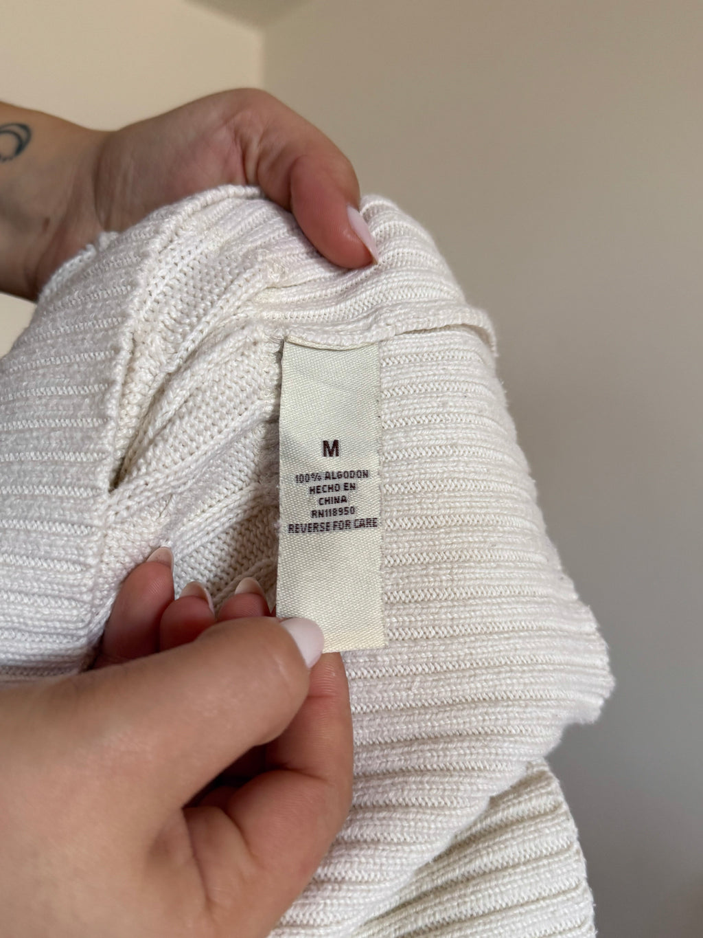 Ralph Lauren White Cable Knit Sweater 100% Cotton