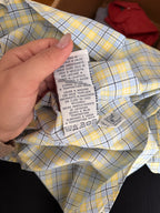 Camisa Polo Ralph Lauren Xadrez Amarelo e Azul | Oversized Vintage Preppy