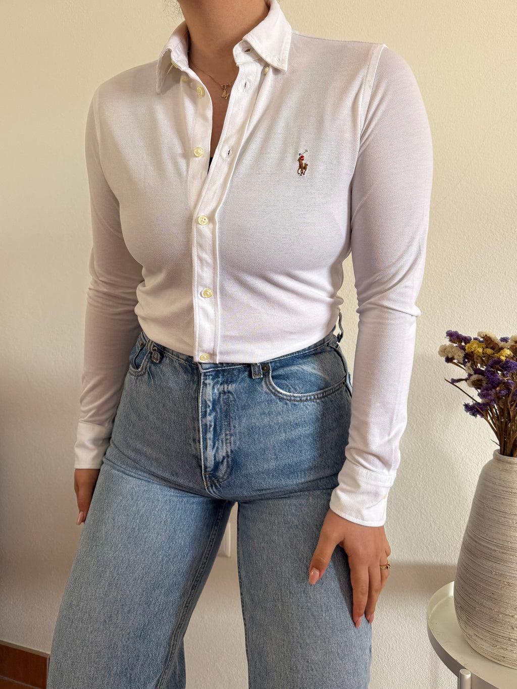 Ralph Lauren Shirt Plain White 100% Cotton