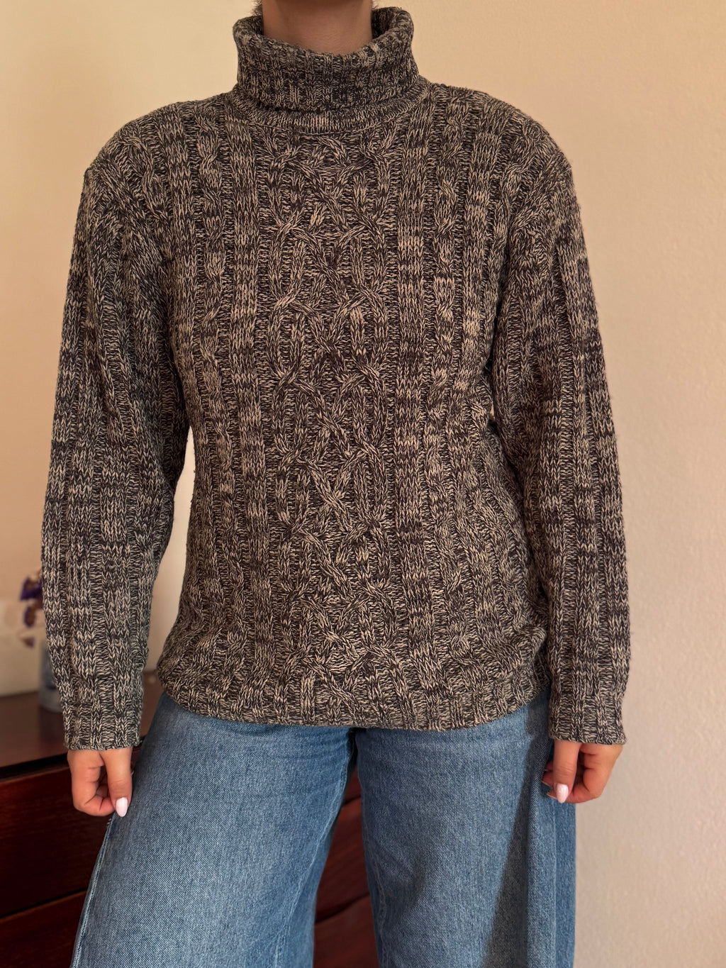 Vintage High Neck Sweater 100% Acrylic