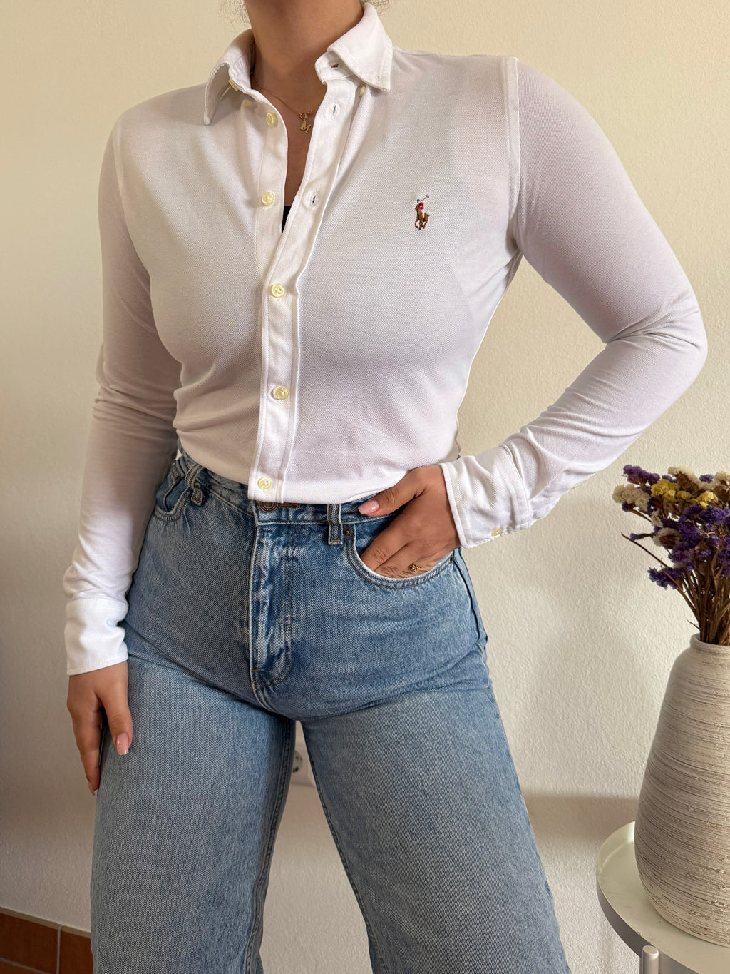 Ralph Lauren Shirt Plain White 100% Cotton