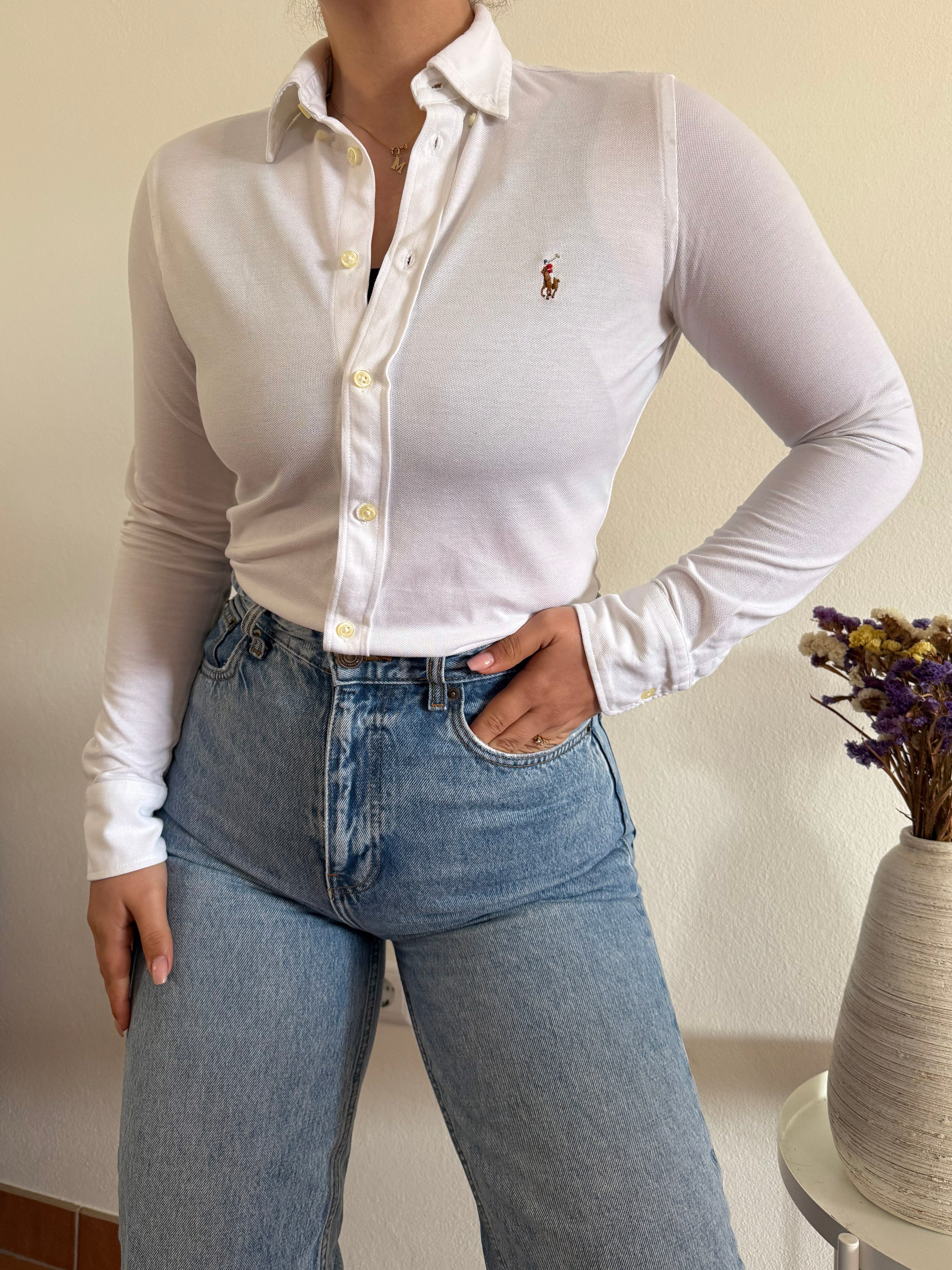 Ralph Lauren Shirt Plain White 100% Cotton