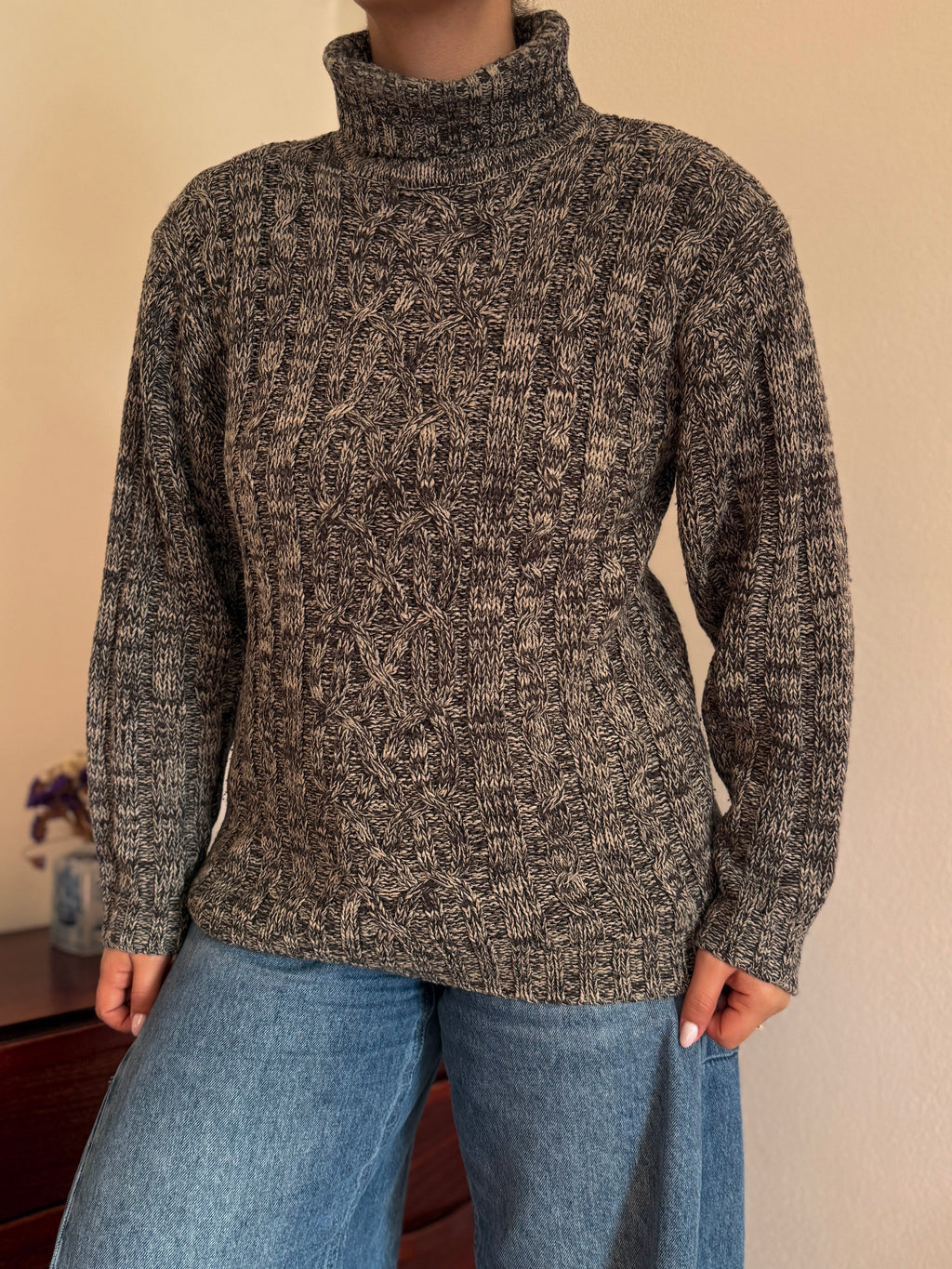 Vintage High Neck Sweater 100% Acrylic