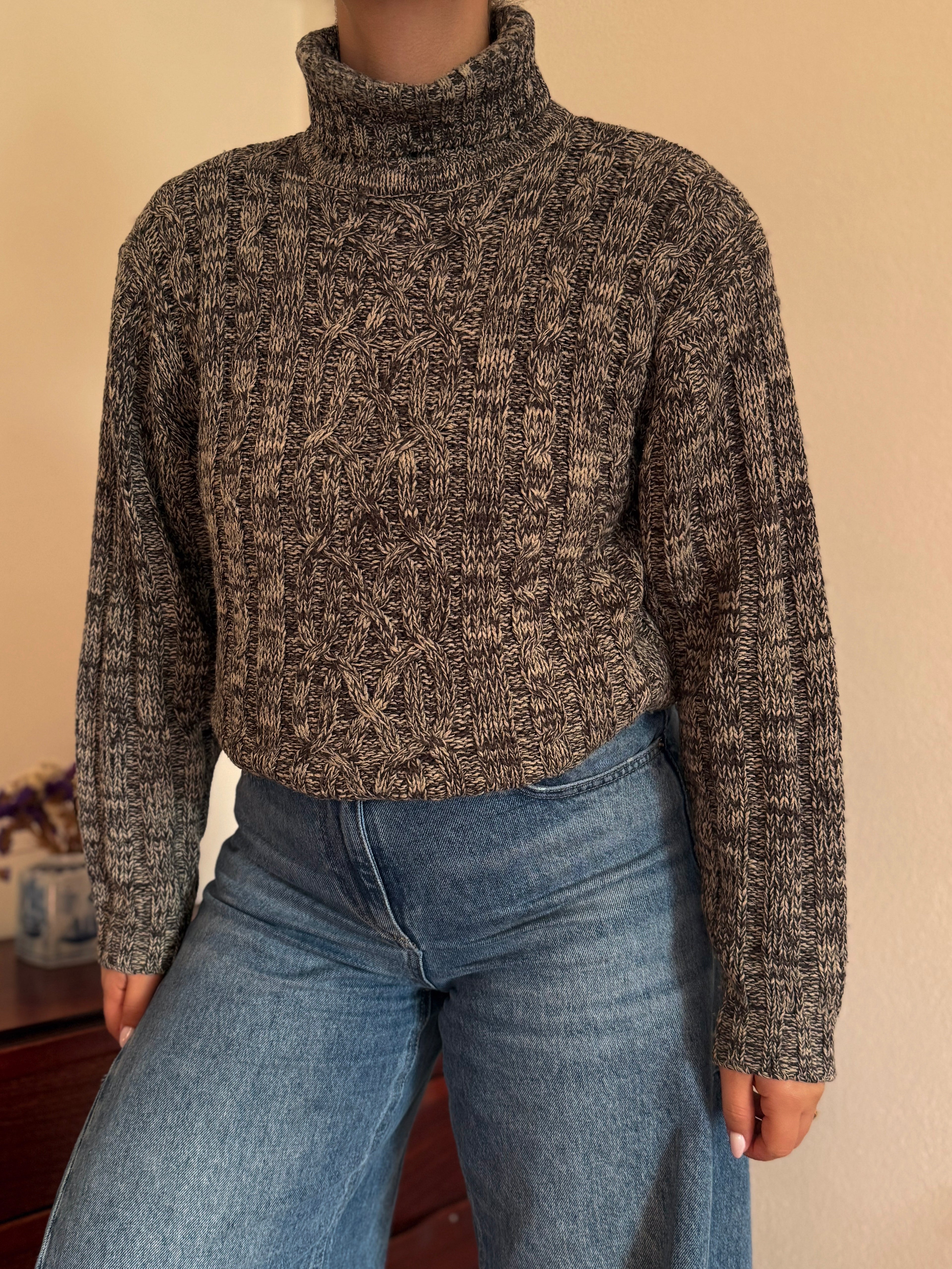 Vintage High Neck Sweater 100% Acrylic