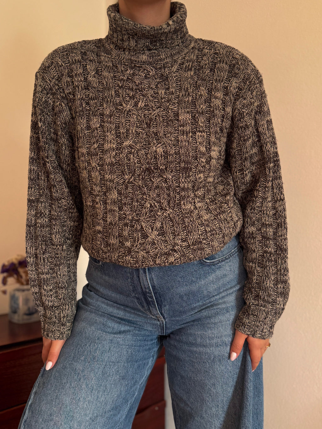 Vintage High Neck Sweater 100% Acrylic