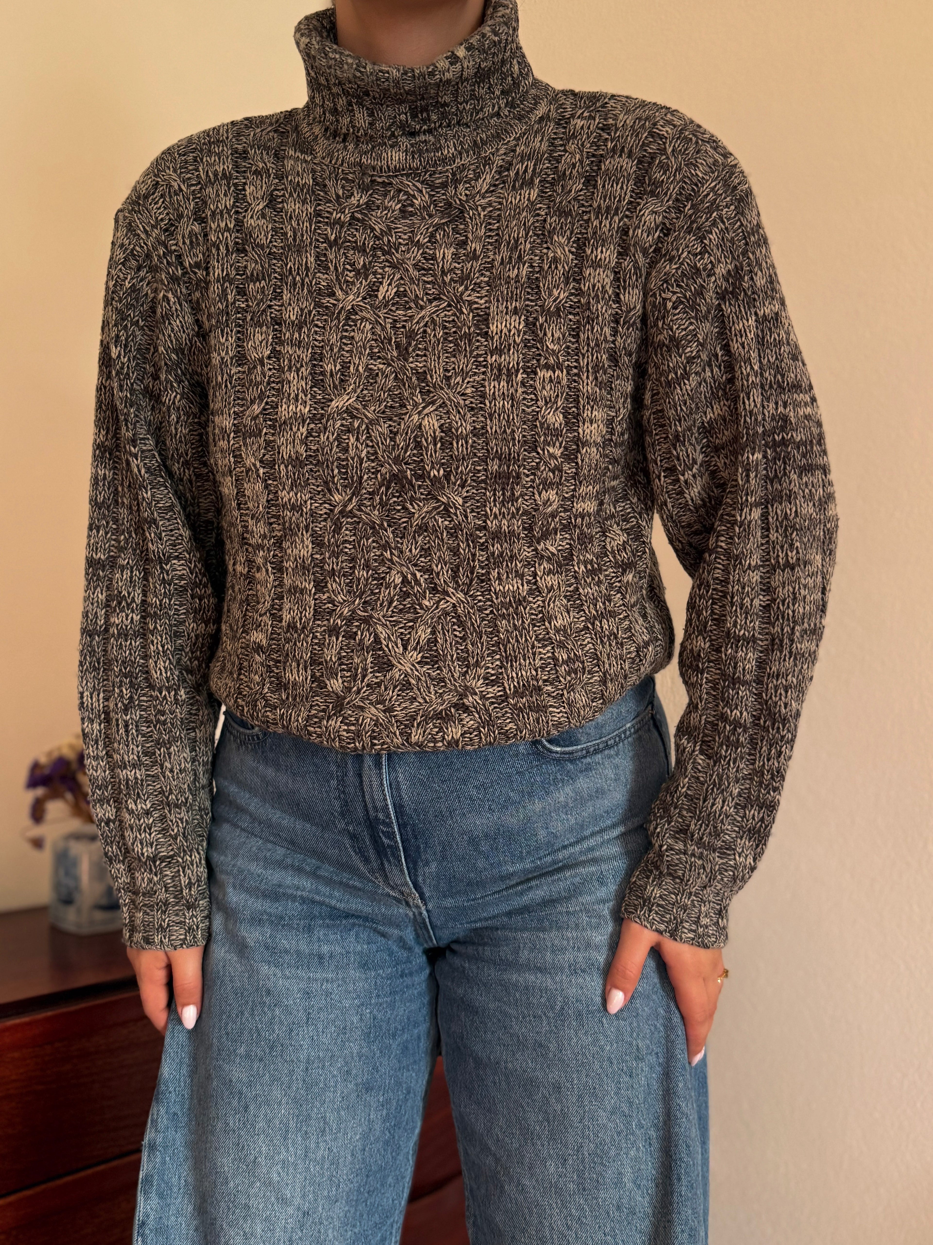 Vintage High Neck Sweater 100% Acrylic
