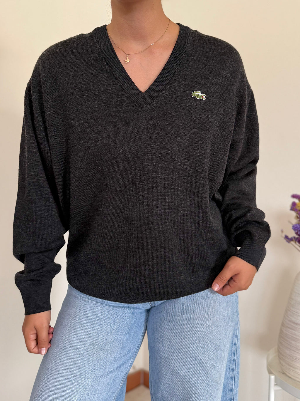 Lacoste V-Neck Sweater 50% Lã