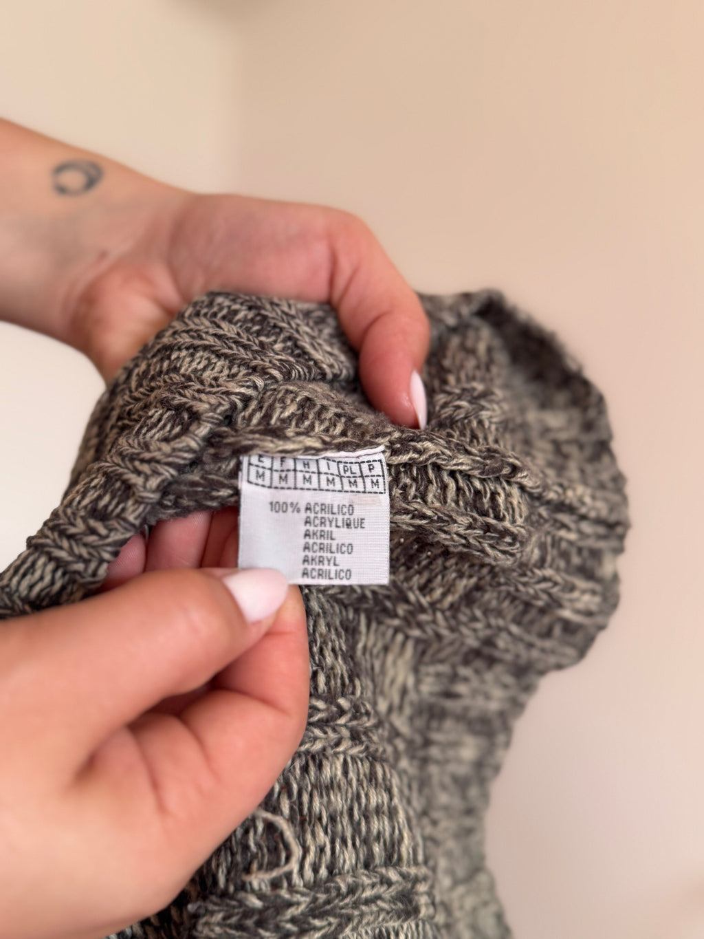 Vintage High Neck Sweater 100% Acrylic