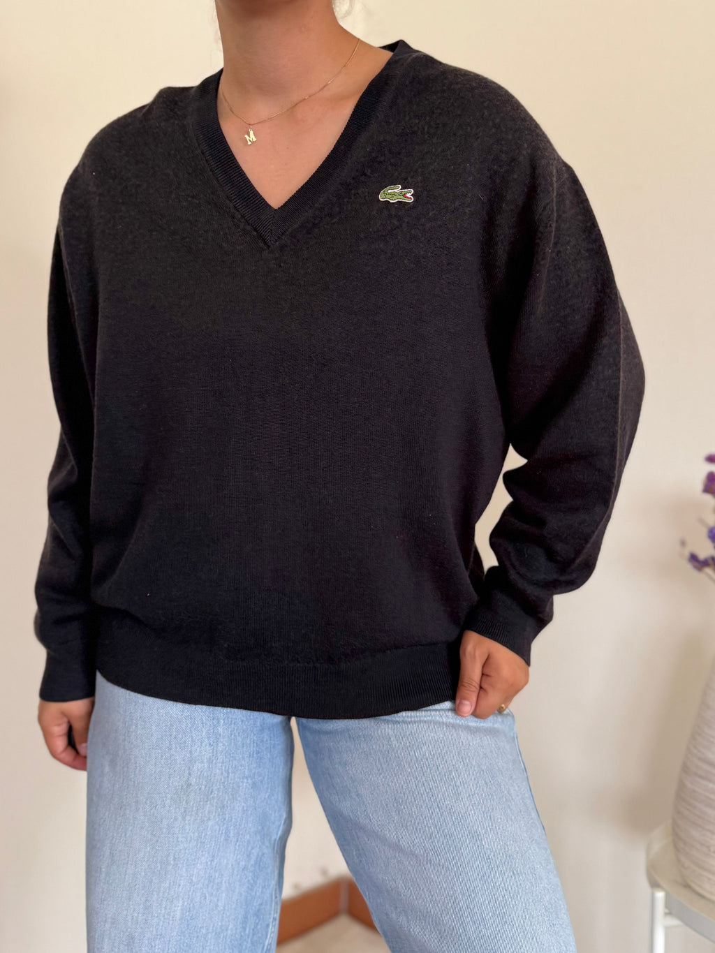 Lacoste V-Neck Sweater 50% Lã