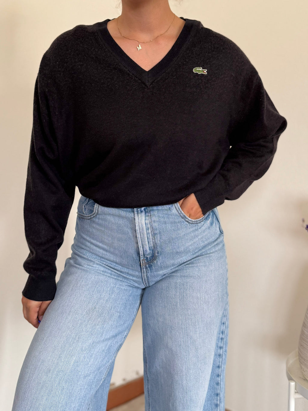 Lacoste V-Neck Sweater 50% Lã