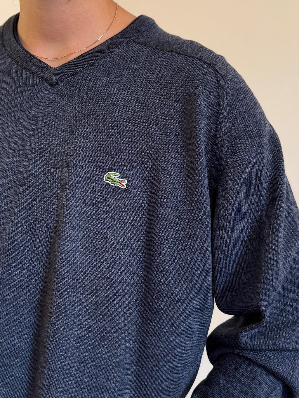 Lacoste V-Neck Sweater 100% Lã