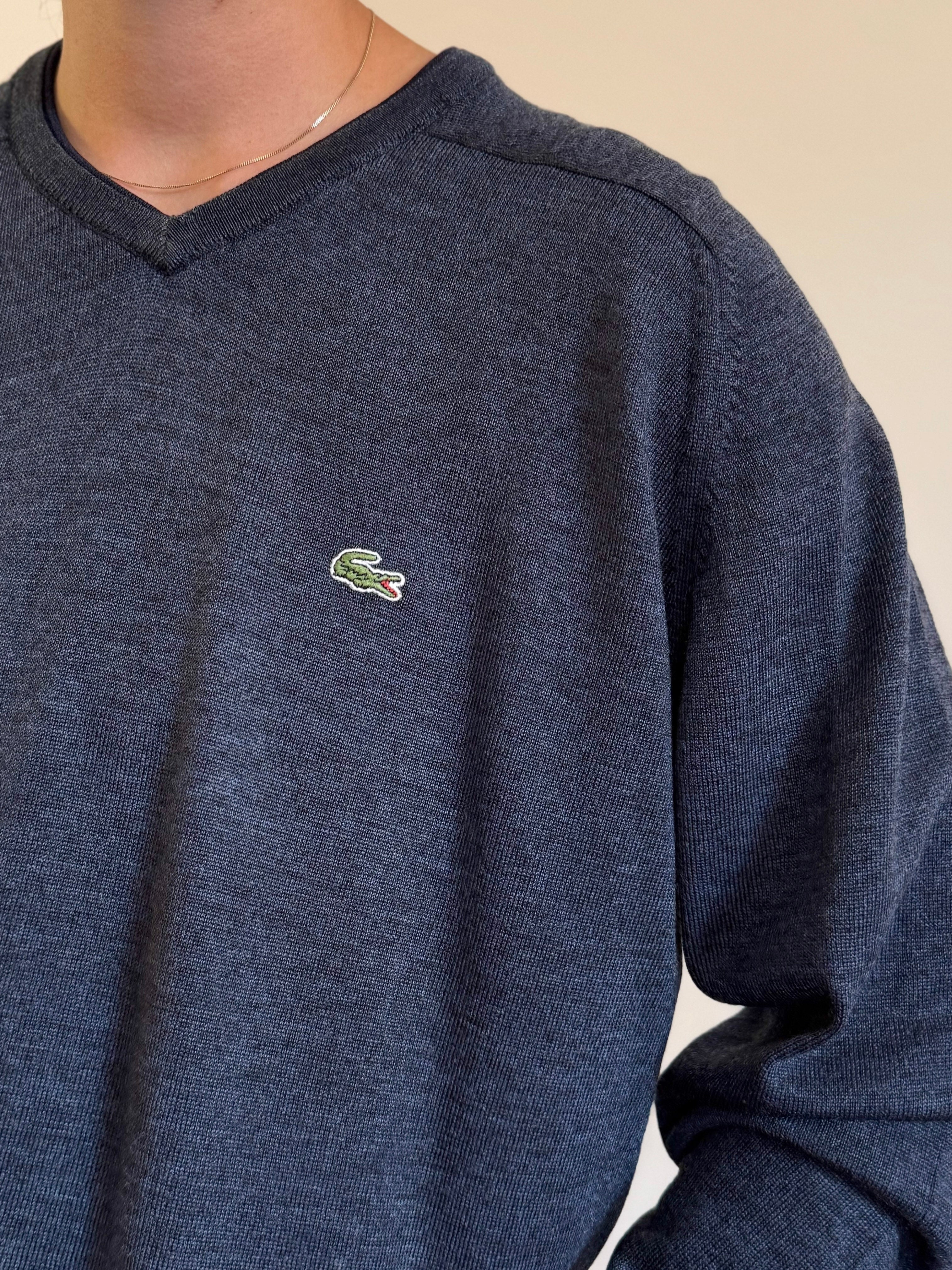 Lacoste V-Neck Sweater 100% Lã
