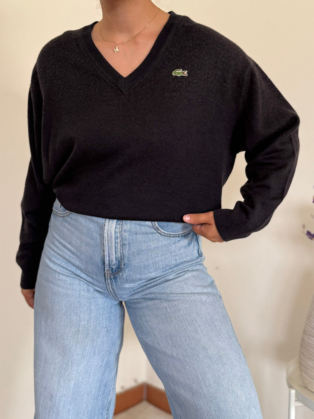 Lacoste V-Neck Sweater 50% Lã