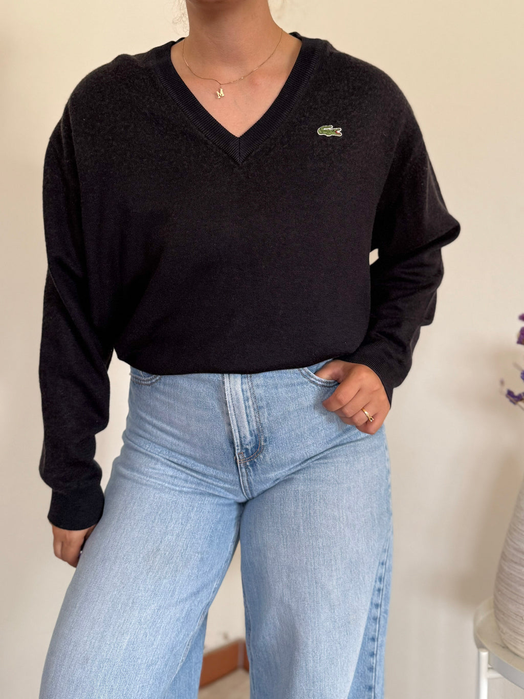 Lacoste V-Neck Sweater 50% Lã